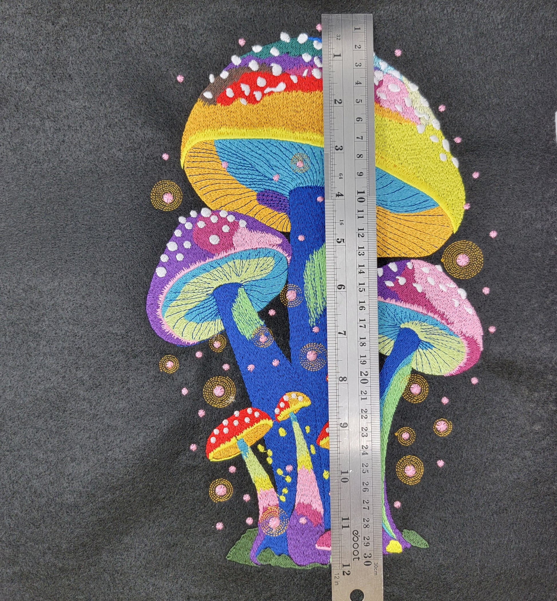 Mushroom, Embroidered Mushroom, Fantasy, Magical, Whimsical, Fairytale, Fashion, Wall Hangings, Quilts,