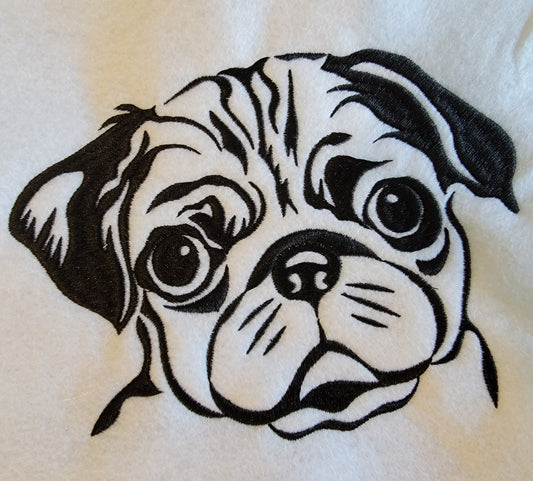Pug Dog, Embroidery, Pug Lovers, Personalized Gift, Small House Puppy, Pet Appliques, Animal Designs, Rug,