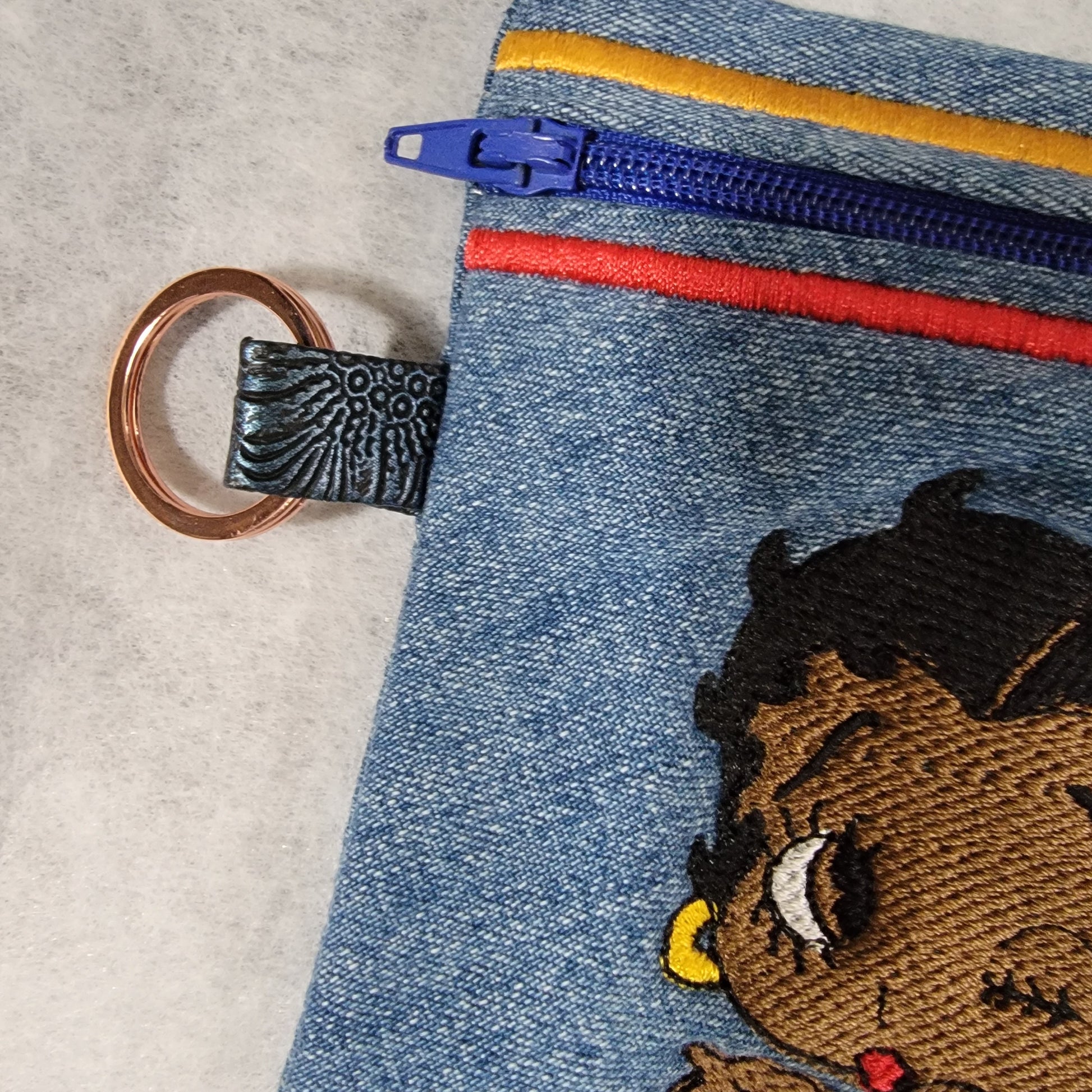 Betty Boop coin purse, Black Betty Boop pouch, Zippered Coin purse, Key Ring Coin Purse