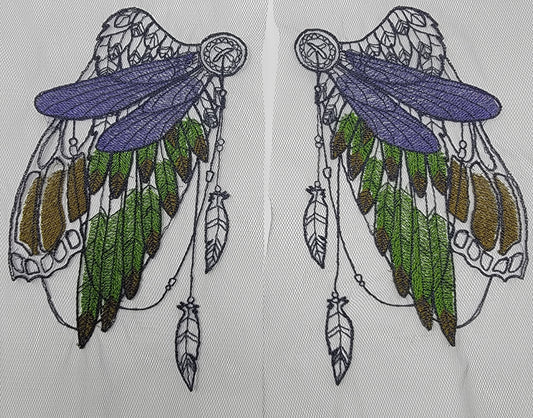 Butterfly Angel Wings, Costume Feather Wings, Custom Back Applique Patches, Wing Patch, Dream Catcher, Lace Applique, Shoulder Decor,