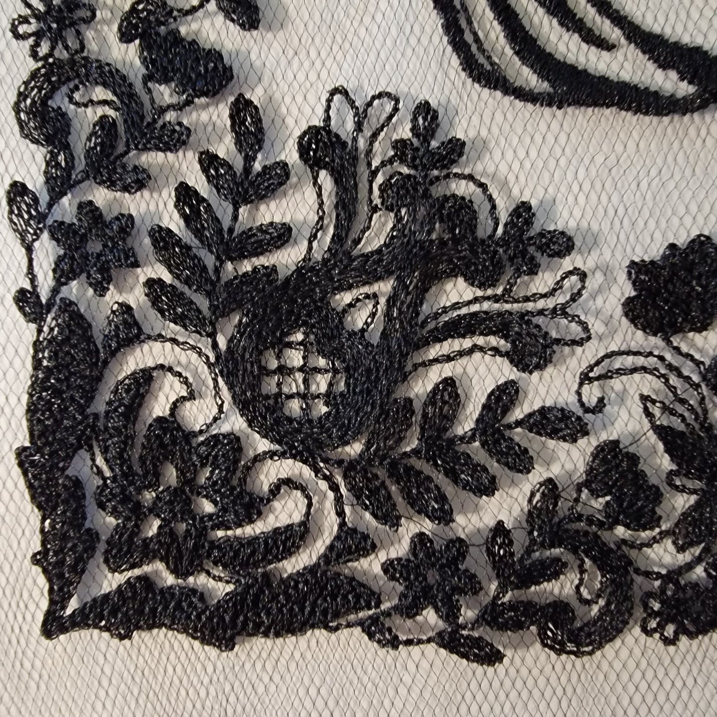 Black Lace Wedding or Couple Embroidery Stitch Frame