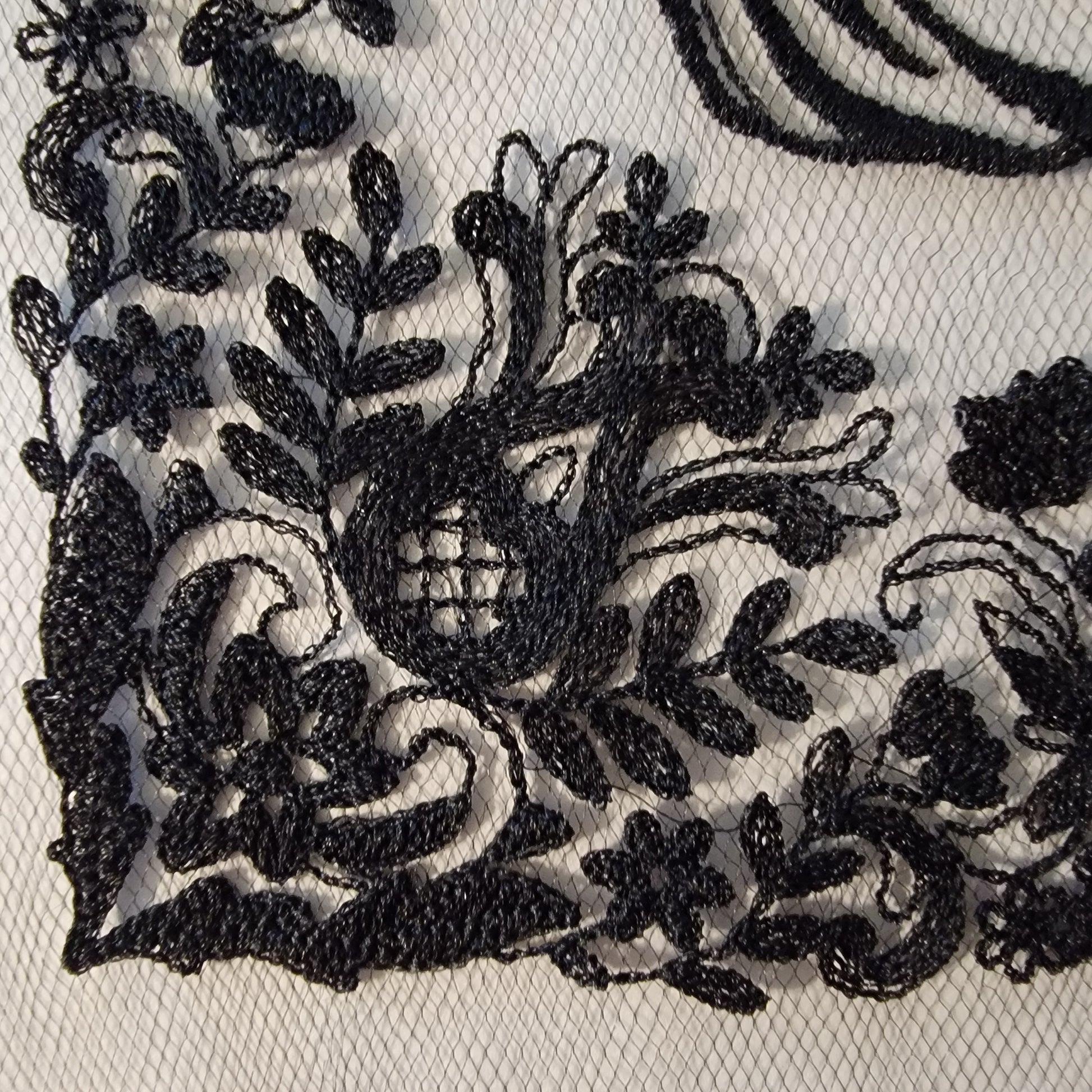 Black Lace Wedding or Couple Embroidery Stitch Frame