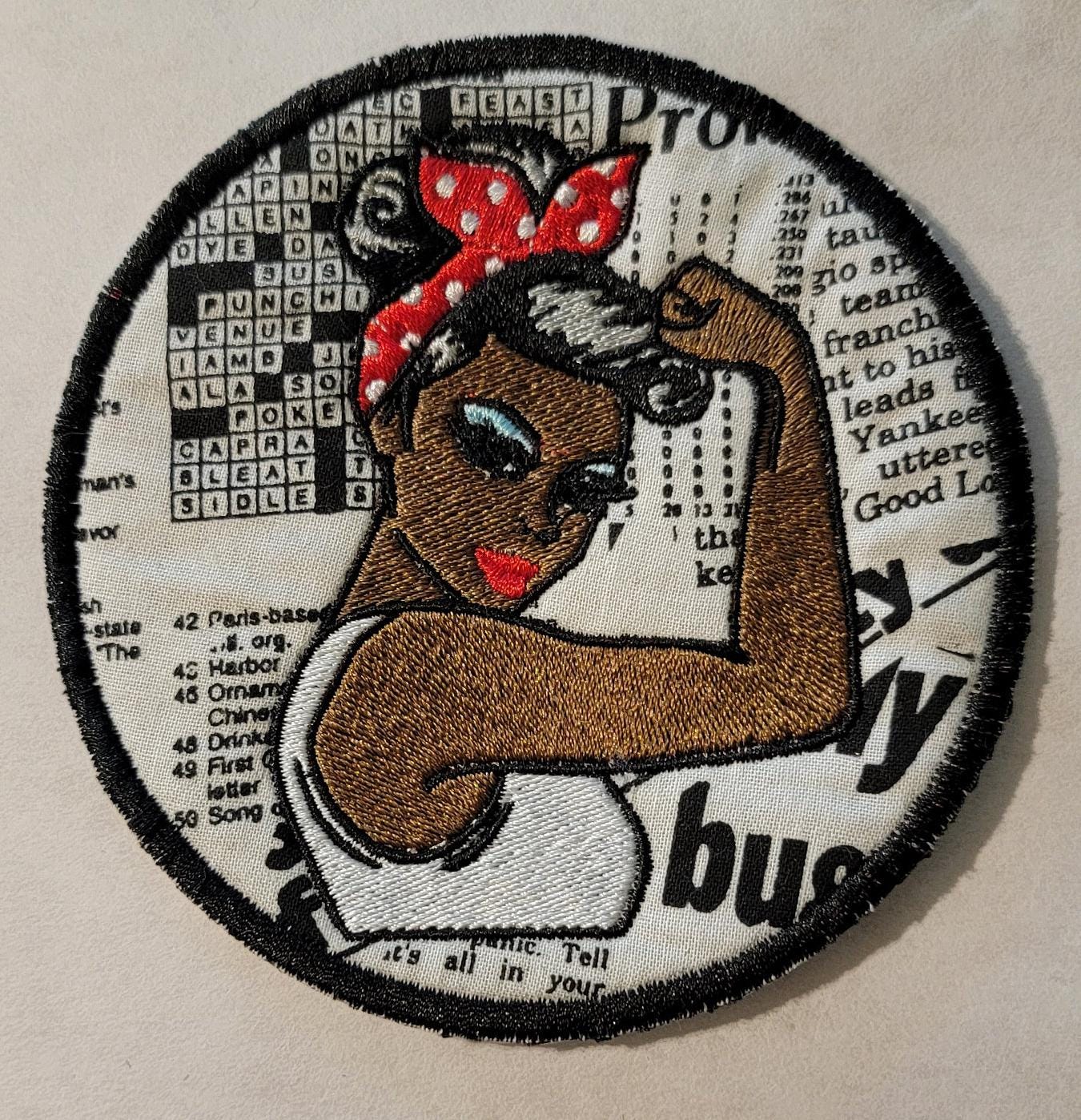 Black Rosie the Riveter Patch, 4" Patch, Black Icons and History, American History