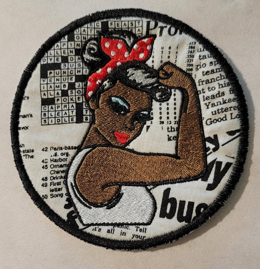 Black Rosie the Riveter Patch, 4" Patch, Black Icons and History, American History