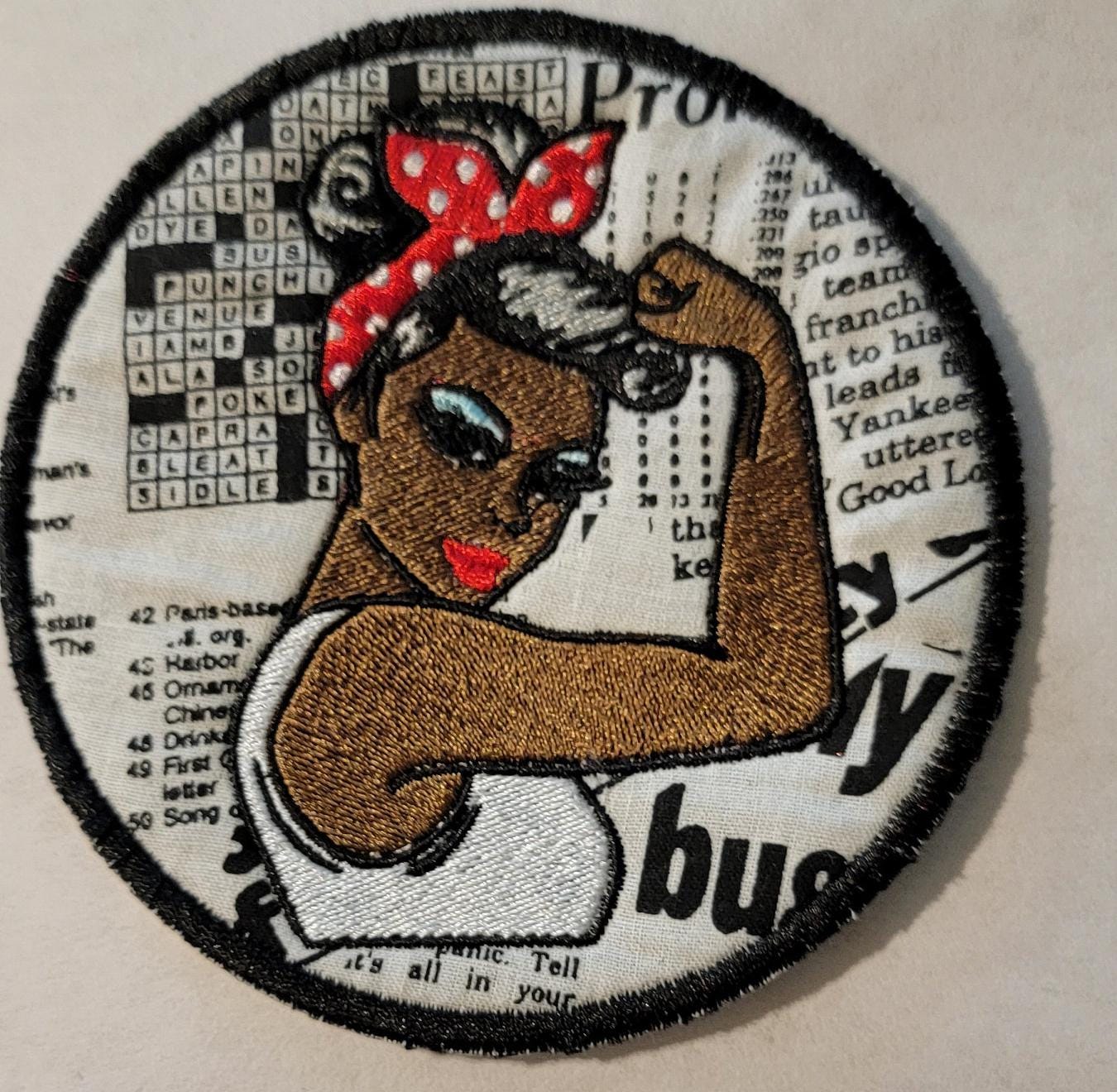 Black Rosie the Riveter Patch, 4" Patch, Black Icons and History, American History