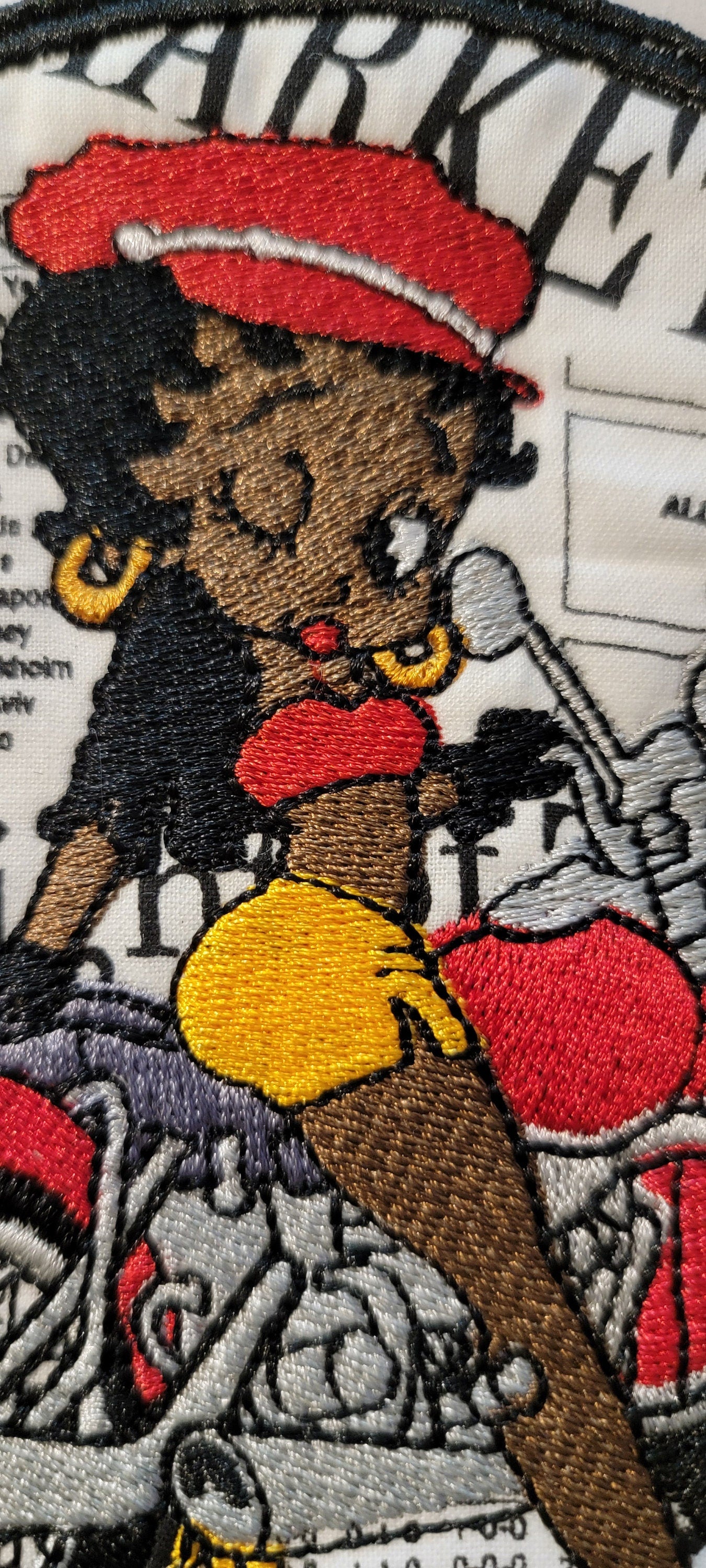 Betty Boop on her Motorcycle Patch. Black Betty Boop Patches, Black Girl Magic, Black Icons, African American History,