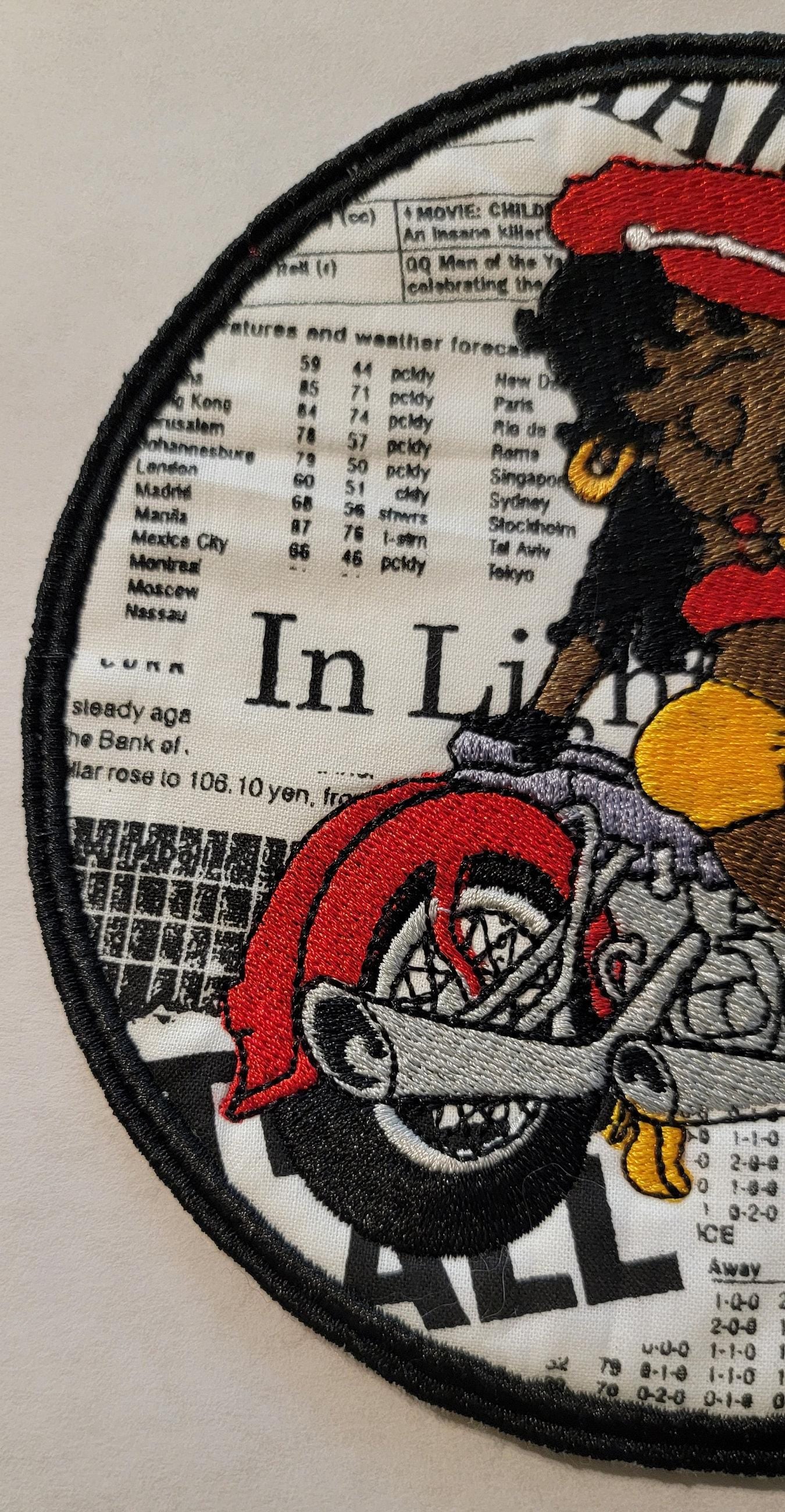 Betty Boop on her Motorcycle Patch. Black Betty Boop Patches, Black Girl Magic, Black Icons, African American History,