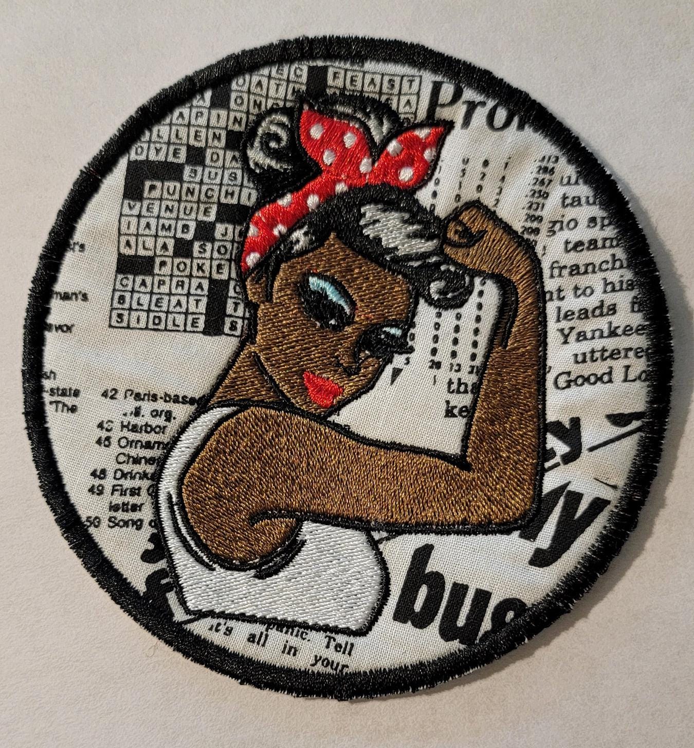 Black Rosie the Riveter Patch, 4" Patch, Black Icons and History, American History