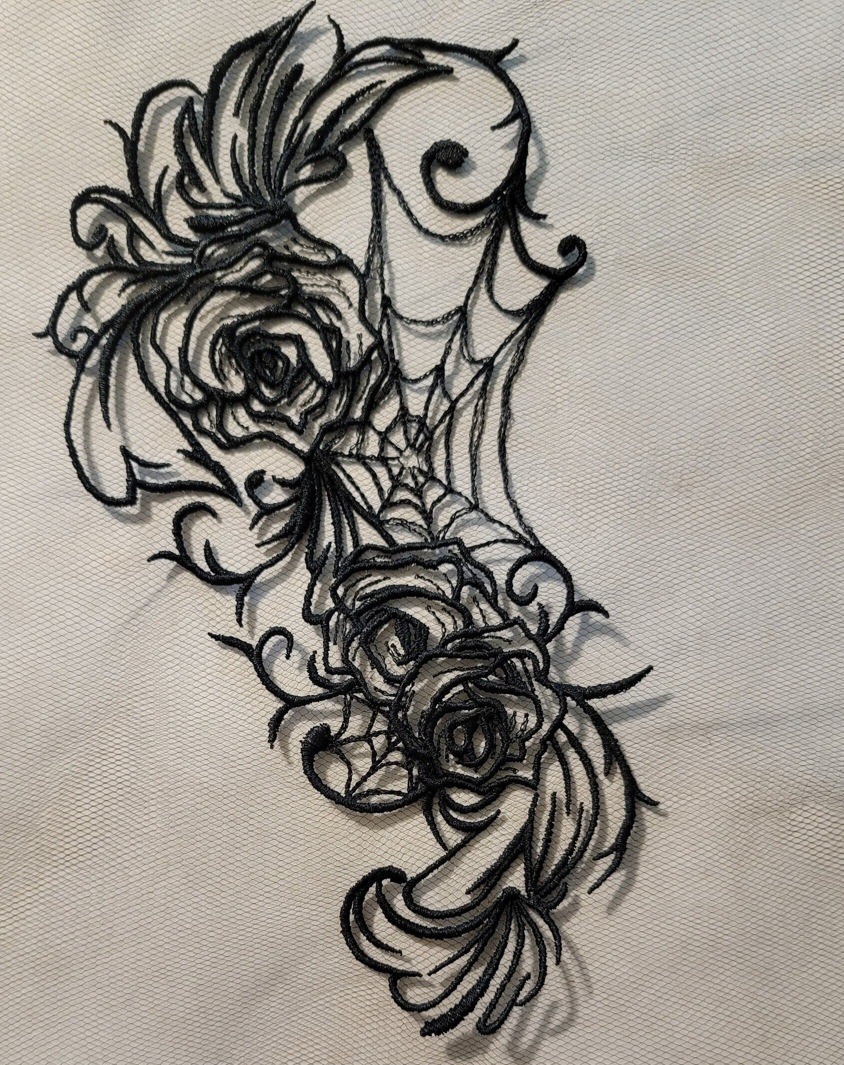 Black Rose, New! Rose Flowers and Webs, Spiders, Creepy, Bugs, Spooky, Halloween and Gothic Decor, Spider Web