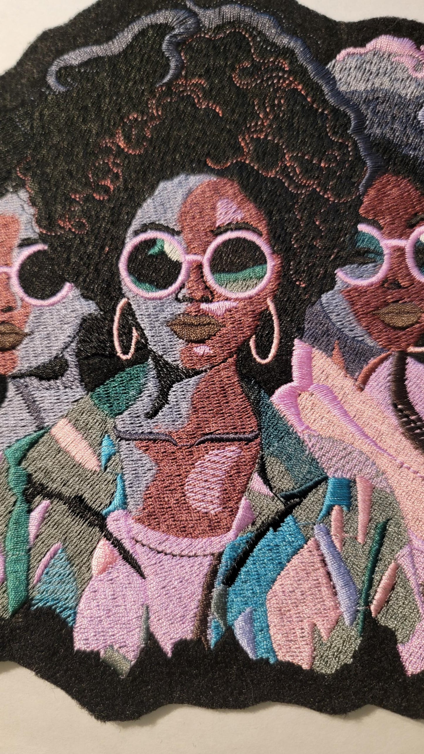 Black Woman, Black Women Sistah Friends, 3 Black Women Excellence, Afro Woman Iron-on Patch, Patches for the Culture
