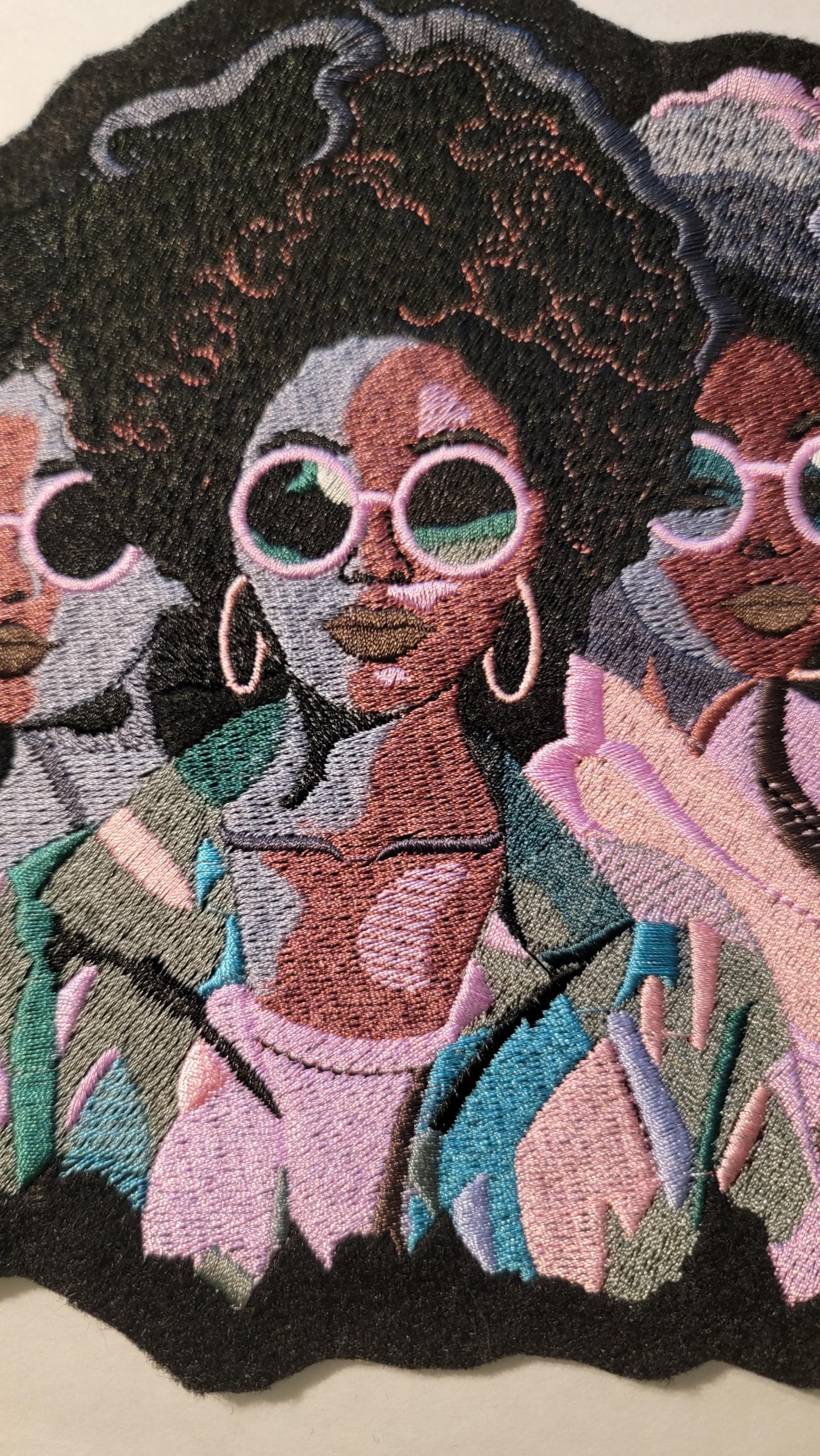 Black Woman, Black Women Sistah Friends, 3 Black Women Excellence, Afro Woman Iron-on Patch, Patches for the Culture