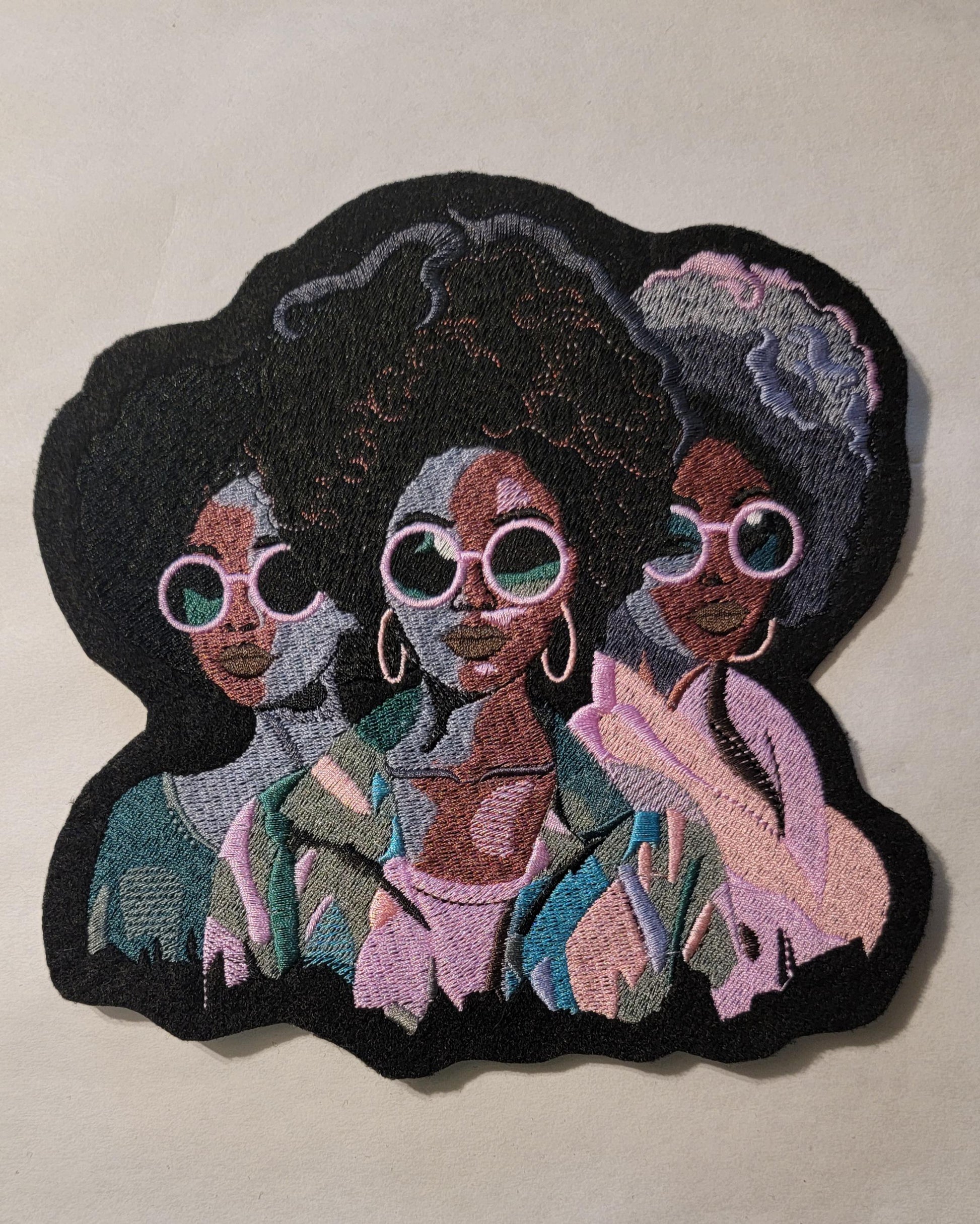 Black Woman, Black Women Sistah Friends, 3 Black Women Excellence, Afro Woman Iron-on Patch, Patches for the Culture