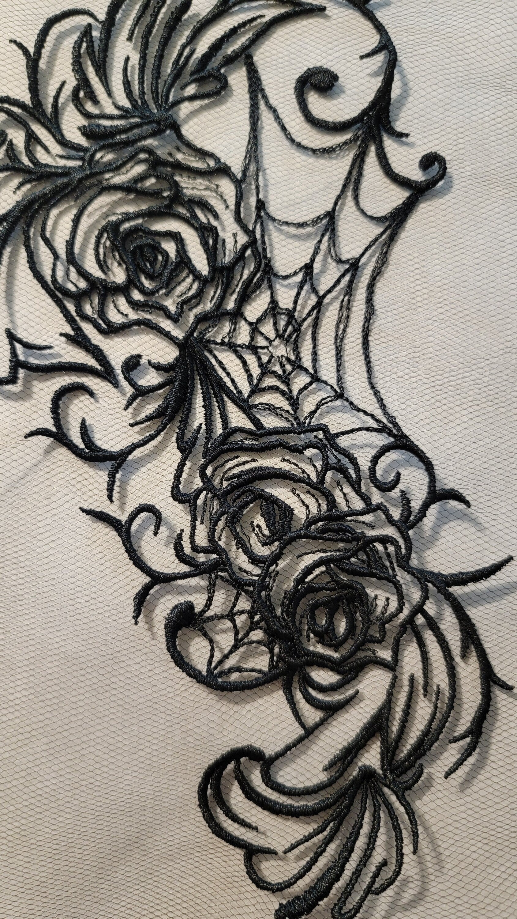 Black Rose, New! Rose Flowers and Webs, Spiders, Creepy, Bugs, Spooky, Halloween and Gothic Decor, Spider Web