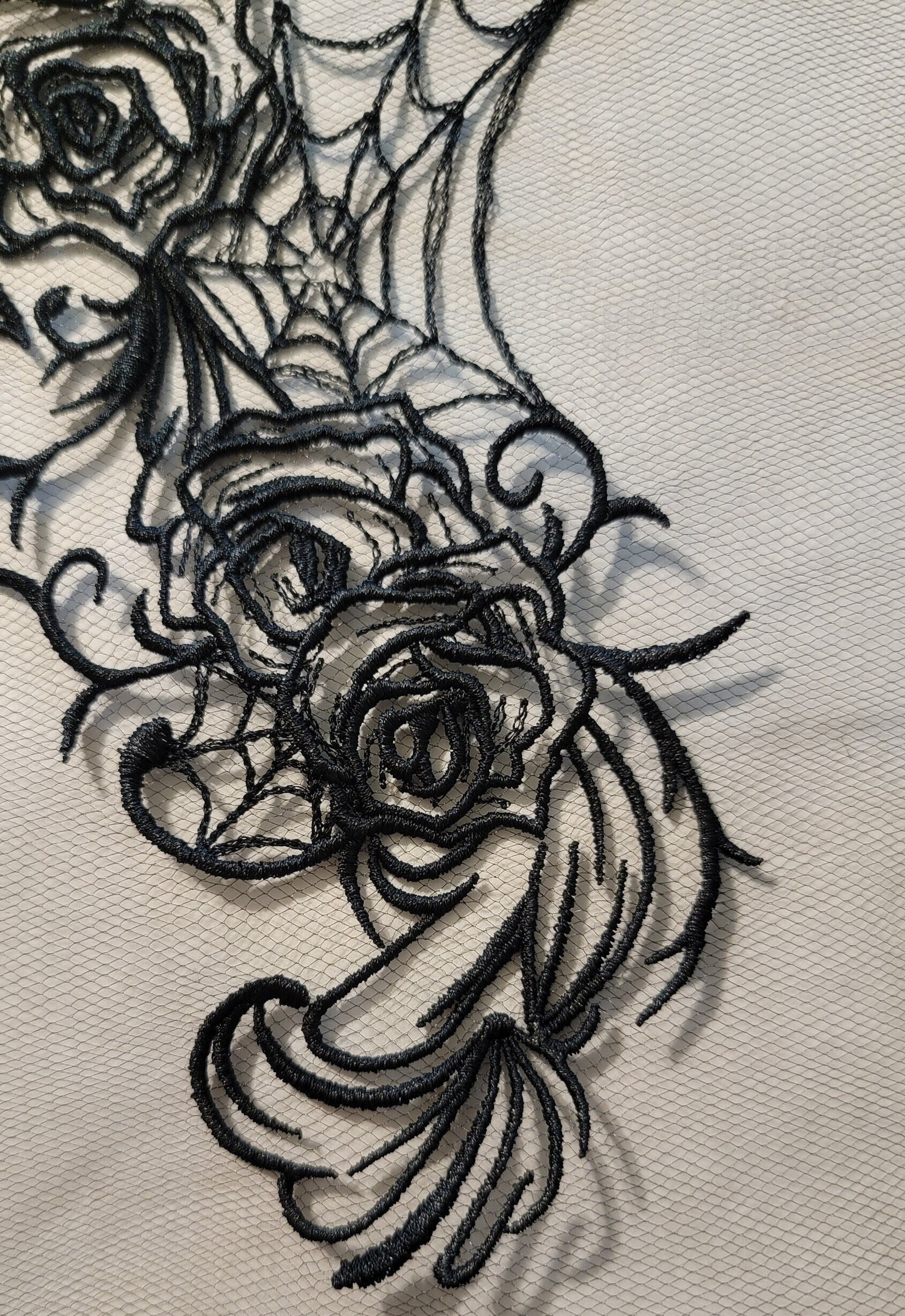 Black Rose, New! Rose Flowers and Webs, Spiders, Creepy, Bugs, Spooky, Halloween and Gothic Decor, Spider Web