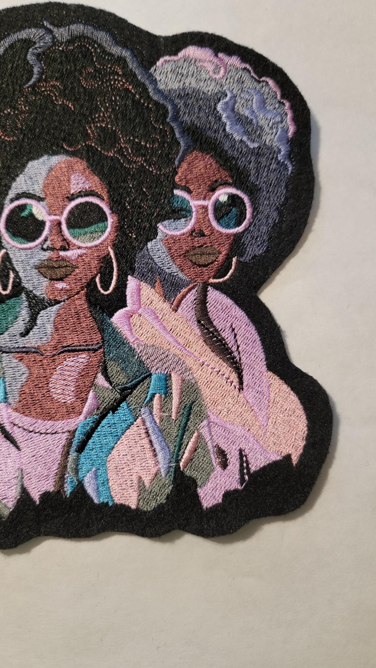 Black Woman, Black Women Sistah Friends, 3 Black Women Excellence, Afro Woman Iron-on Patch, Patches for the Culture