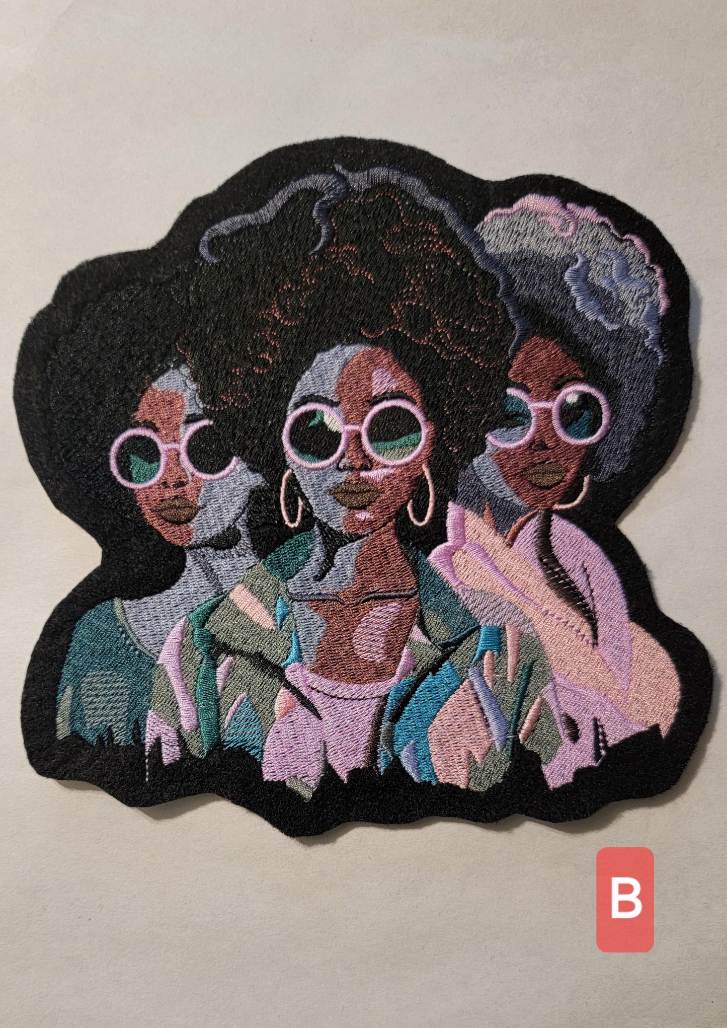 Black Woman, Black Women Sistah Friends, 3 Black Women Excellence, Afro Woman Iron-on Patch, Patches for the Culture