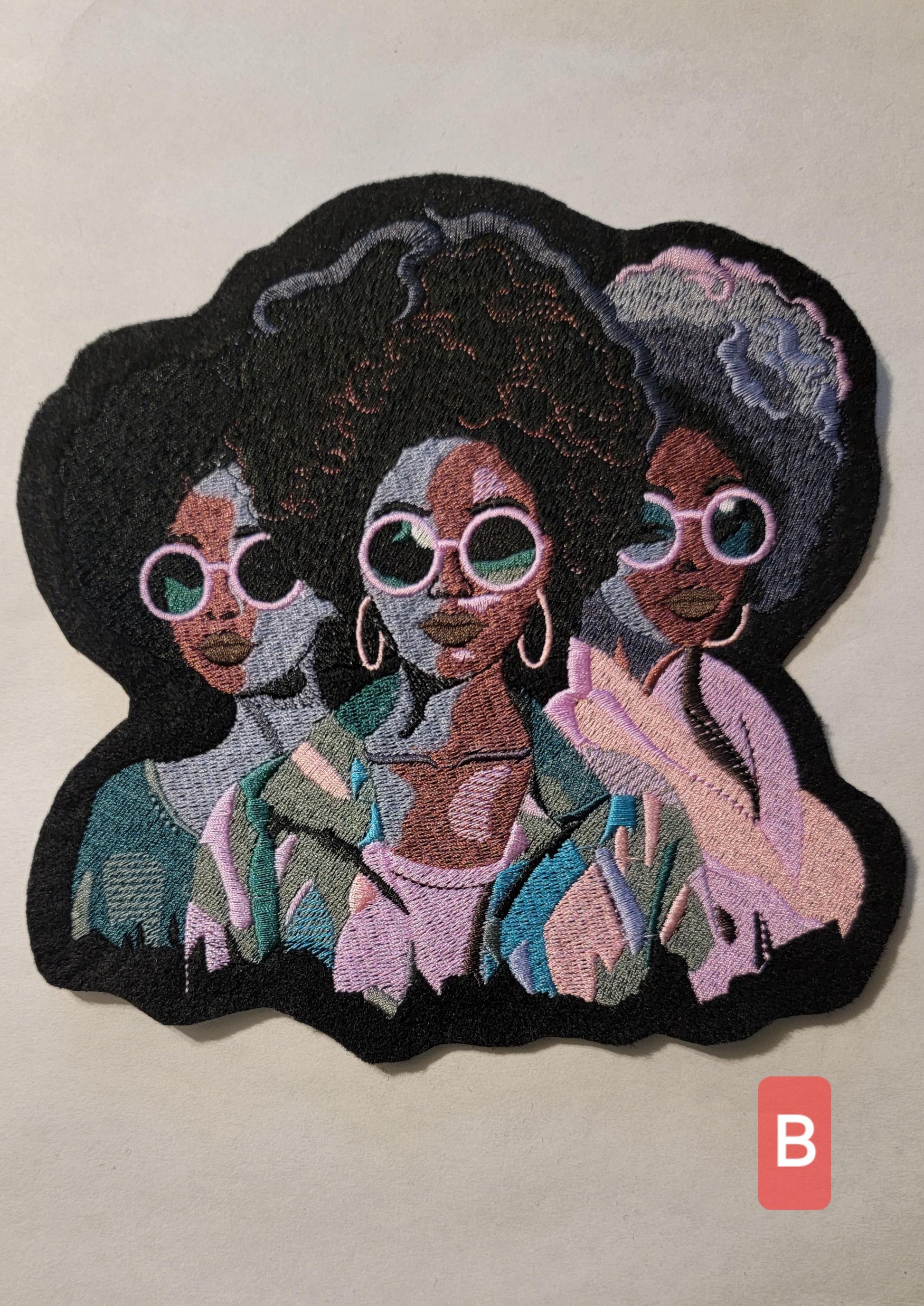 Black Woman, Black Women Sistah Friends, 3 Black Women Excellence, Afro Woman Iron-on Patch, Patches for the Culture
