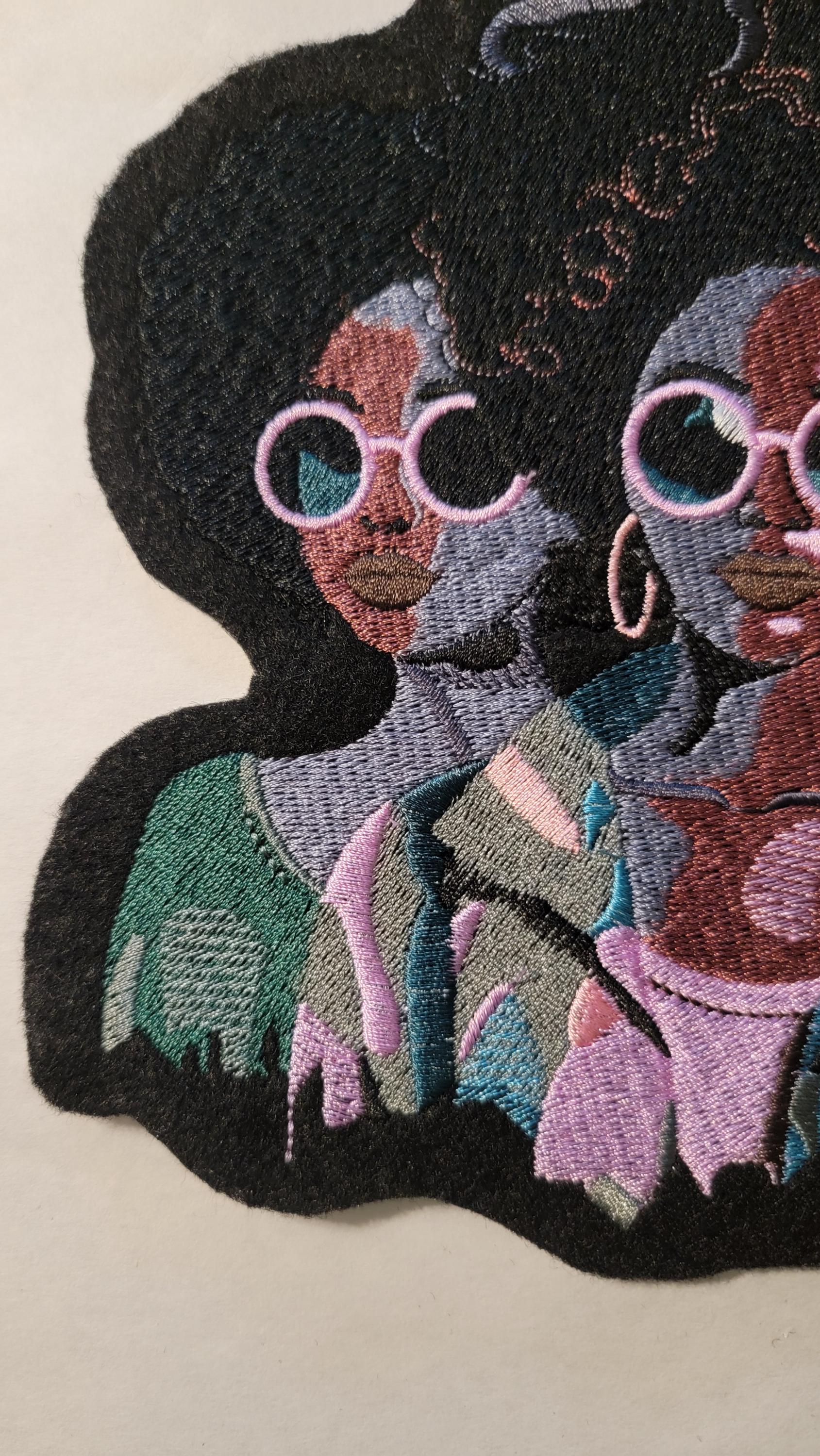 Black Woman, Black Women Sistah Friends, 3 Black Women Excellence, Afro Woman Iron-on Patch, Patches for the Culture