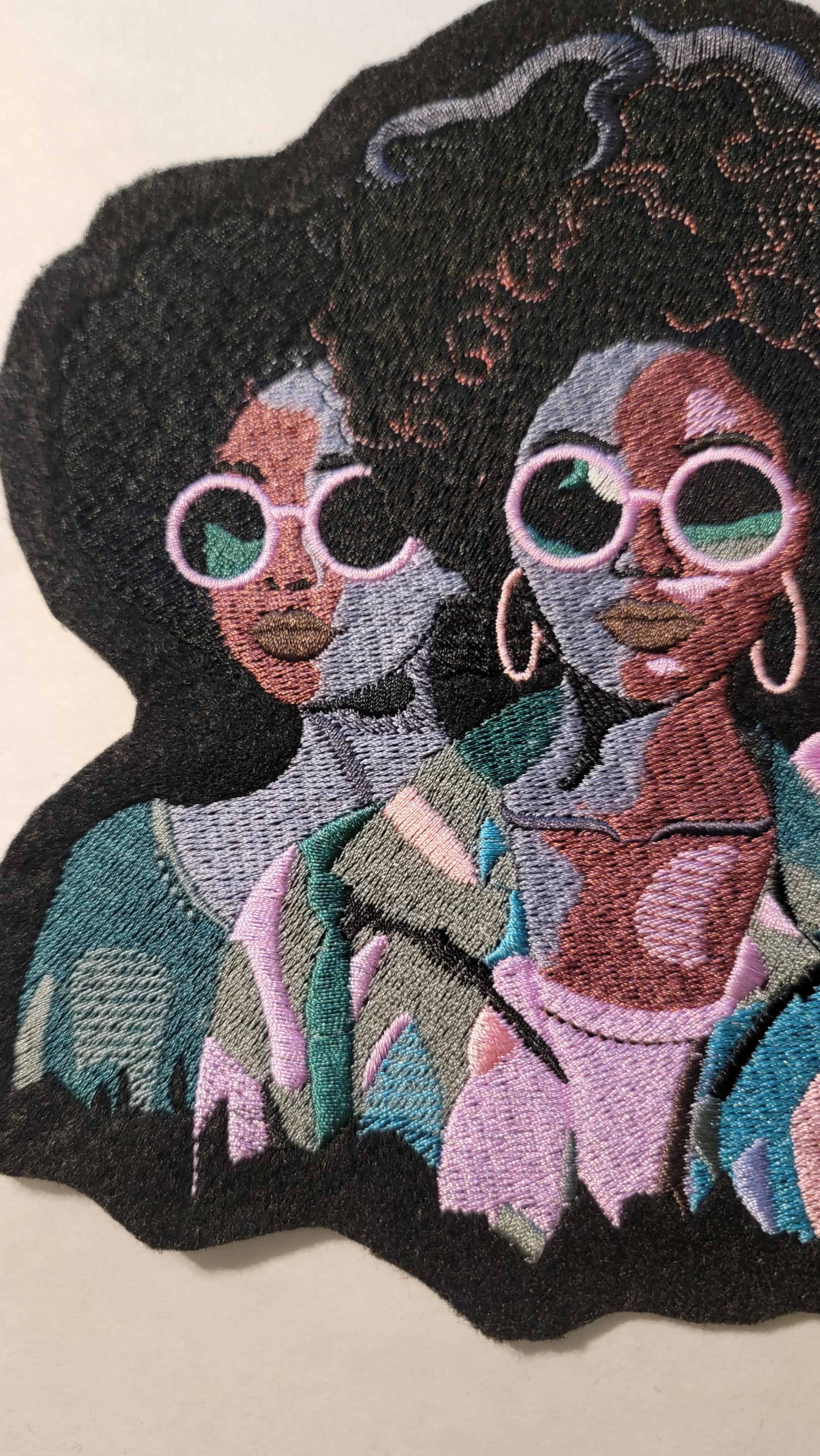 Black Woman, Black Women Sistah Friends, 3 Black Women Excellence, Afro Woman Iron-on Patch, Patches for the Culture