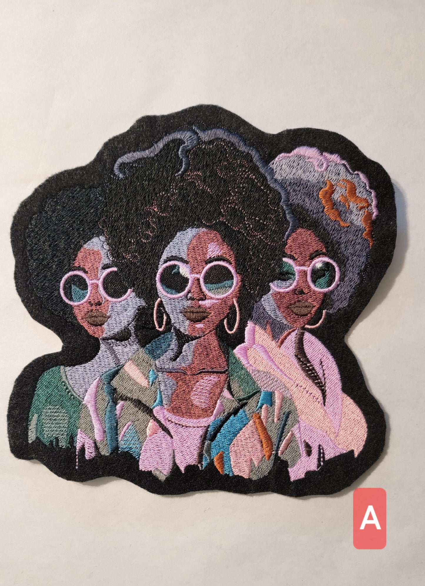 Black Woman, Black Women Sistah Friends, 3 Black Women Excellence, Afro Woman Iron-on Patch, Patches for the Culture