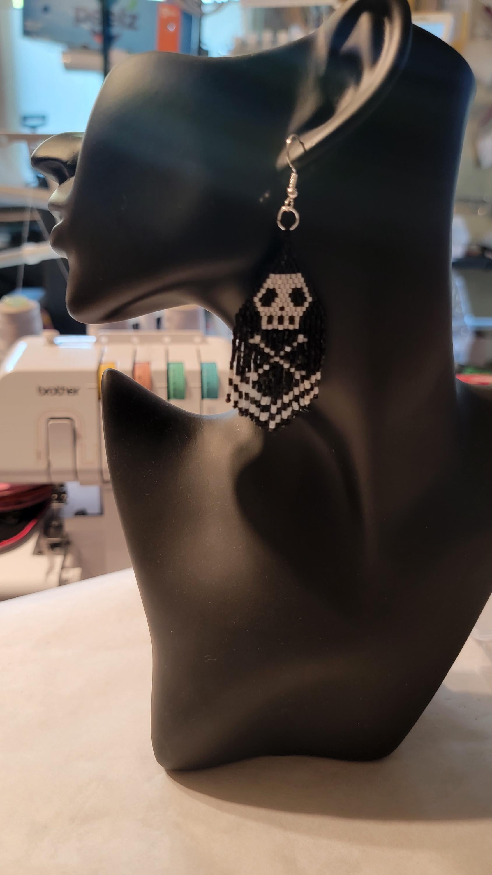 Skeleton Earrings, Hypoallergenic Hook Skeleton Custom Jewelry Earrings, Halloween Earrings,