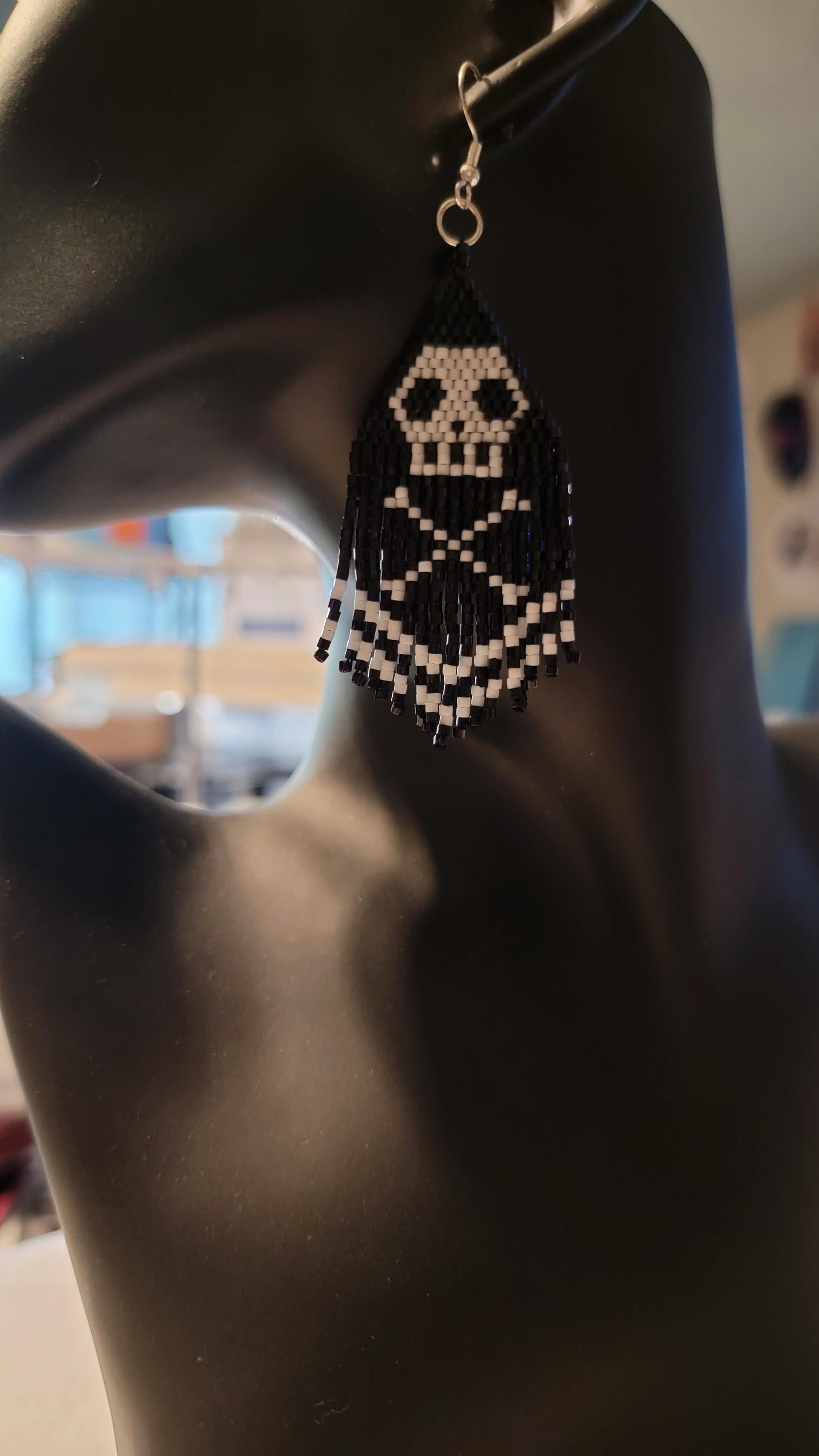 Skeleton Earrings, Hypoallergenic Hook Skeleton Custom Jewelry Earrings, Halloween Earrings,