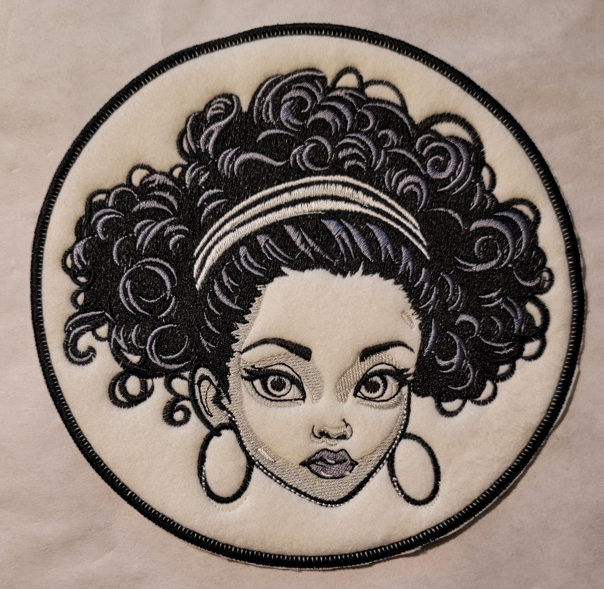 Black Girl Magic Embroidery Patch stitched on Fleece. BLM, Black Girls, African American Patches, Cultural, Afrocentric