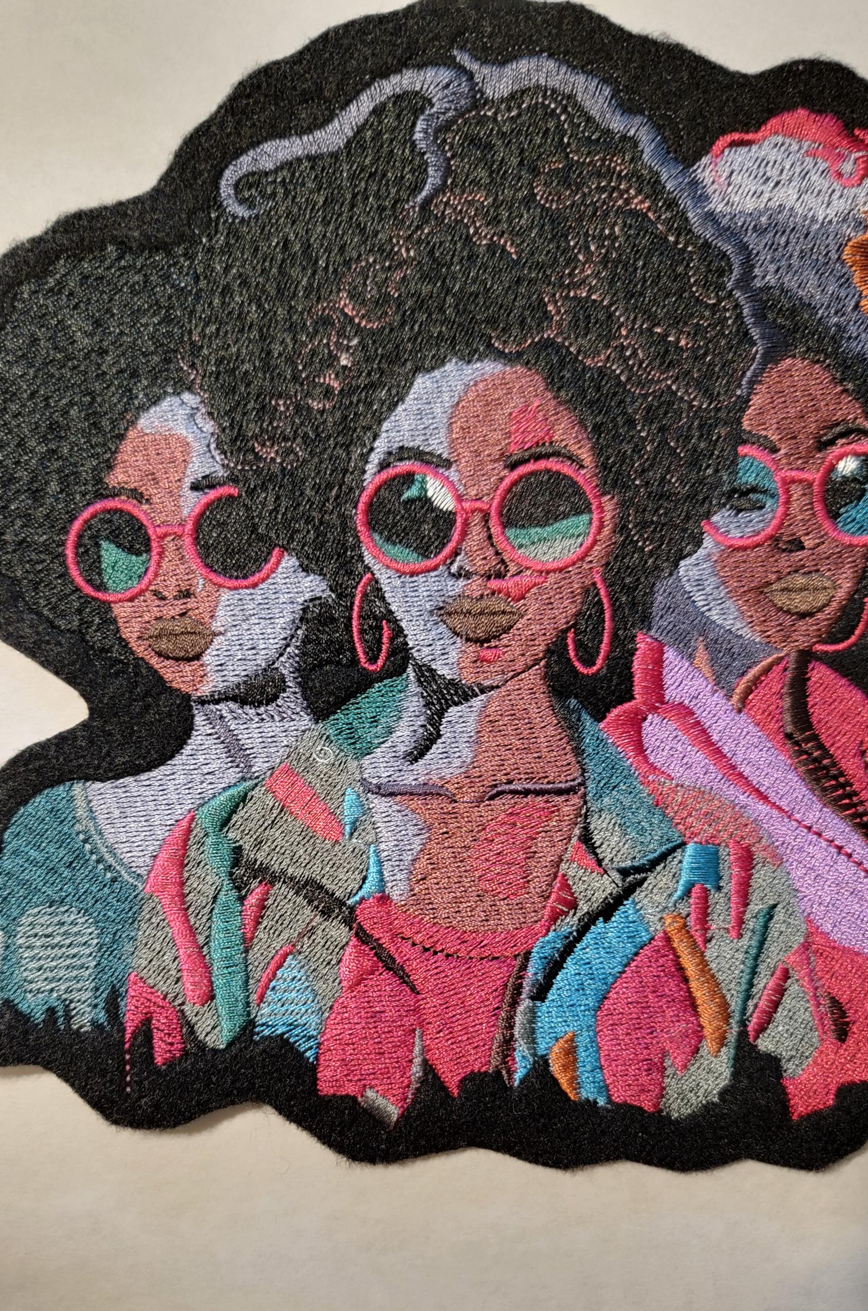 African American Black Sisters Patch, Black Women Abstract, Blm, Afrocentric Patches, Black Girl Magic Patches, Afro Woman Sew-on Patch