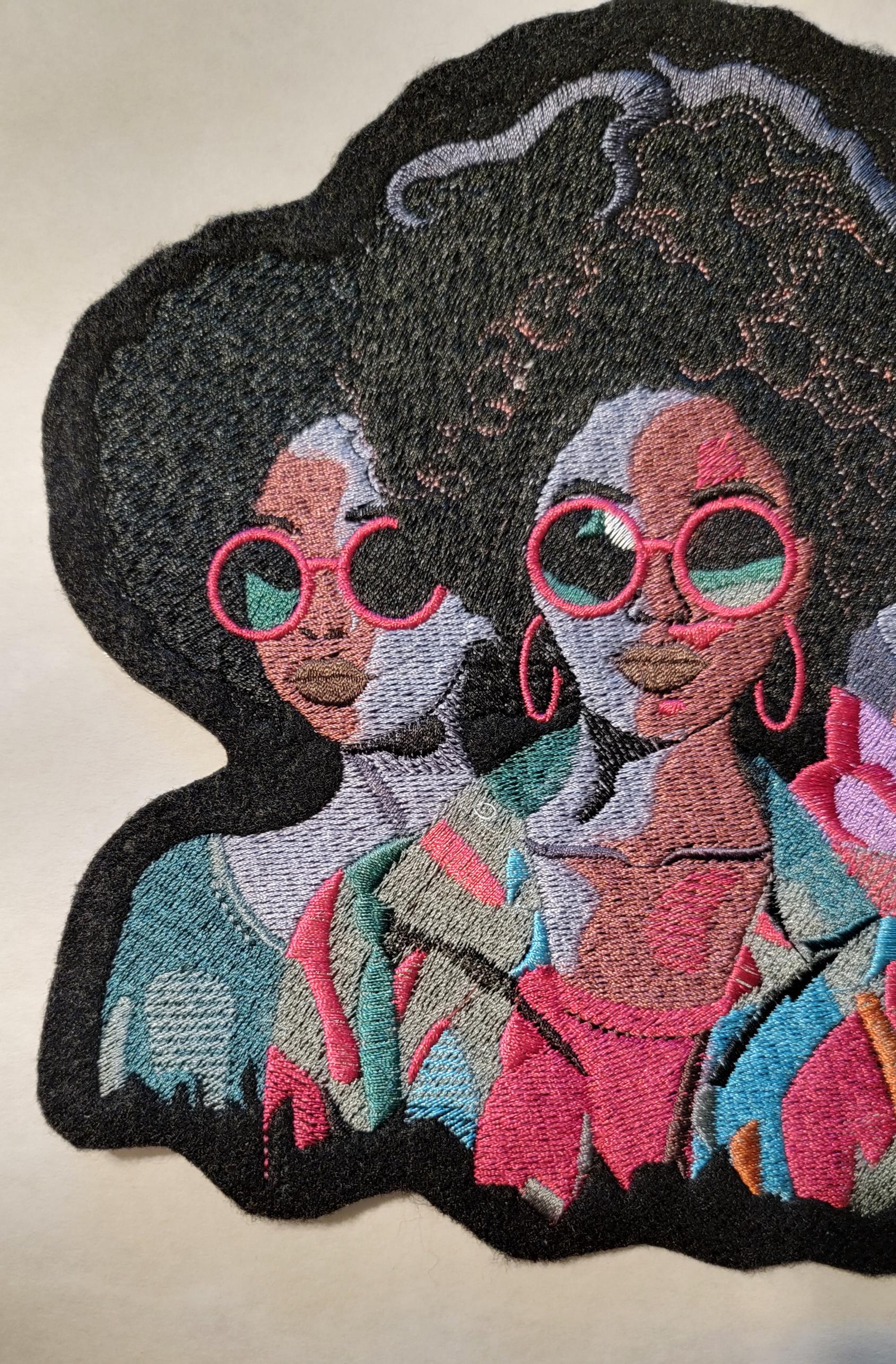 African American Black Sisters Patch, Black Women Abstract, Blm, Afrocentric Patches, Black Girl Magic Patches, Afro Woman Sew-on Patch
