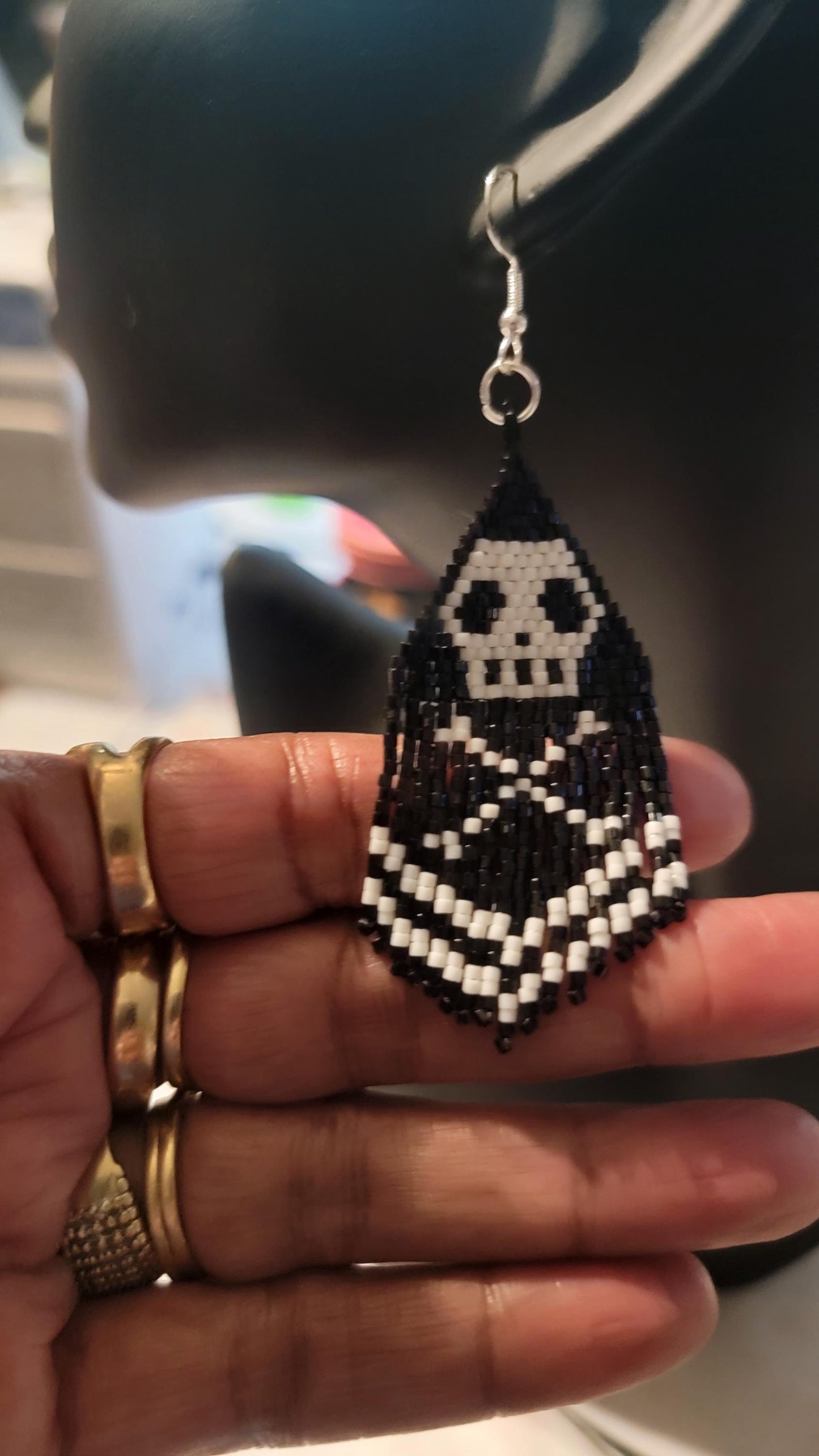 Skeleton Earrings, Hypoallergenic Hook Skeleton Custom Jewelry Earrings, Halloween Earrings,