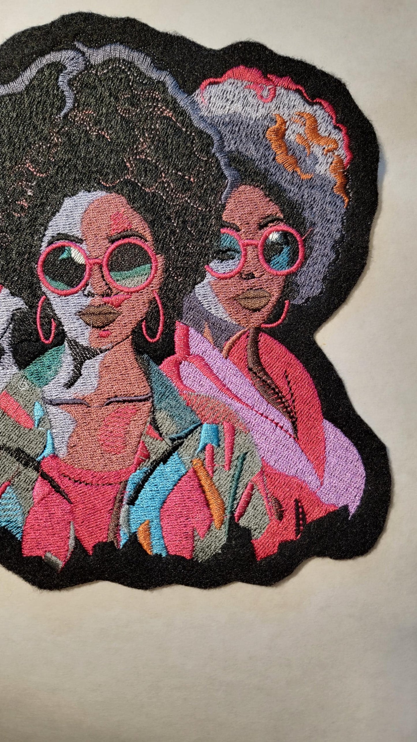 African American Black Sisters Patch, Black Women Abstract, Blm, Afrocentric Patches, Black Girl Magic Patches, Afro Woman Sew-on Patch