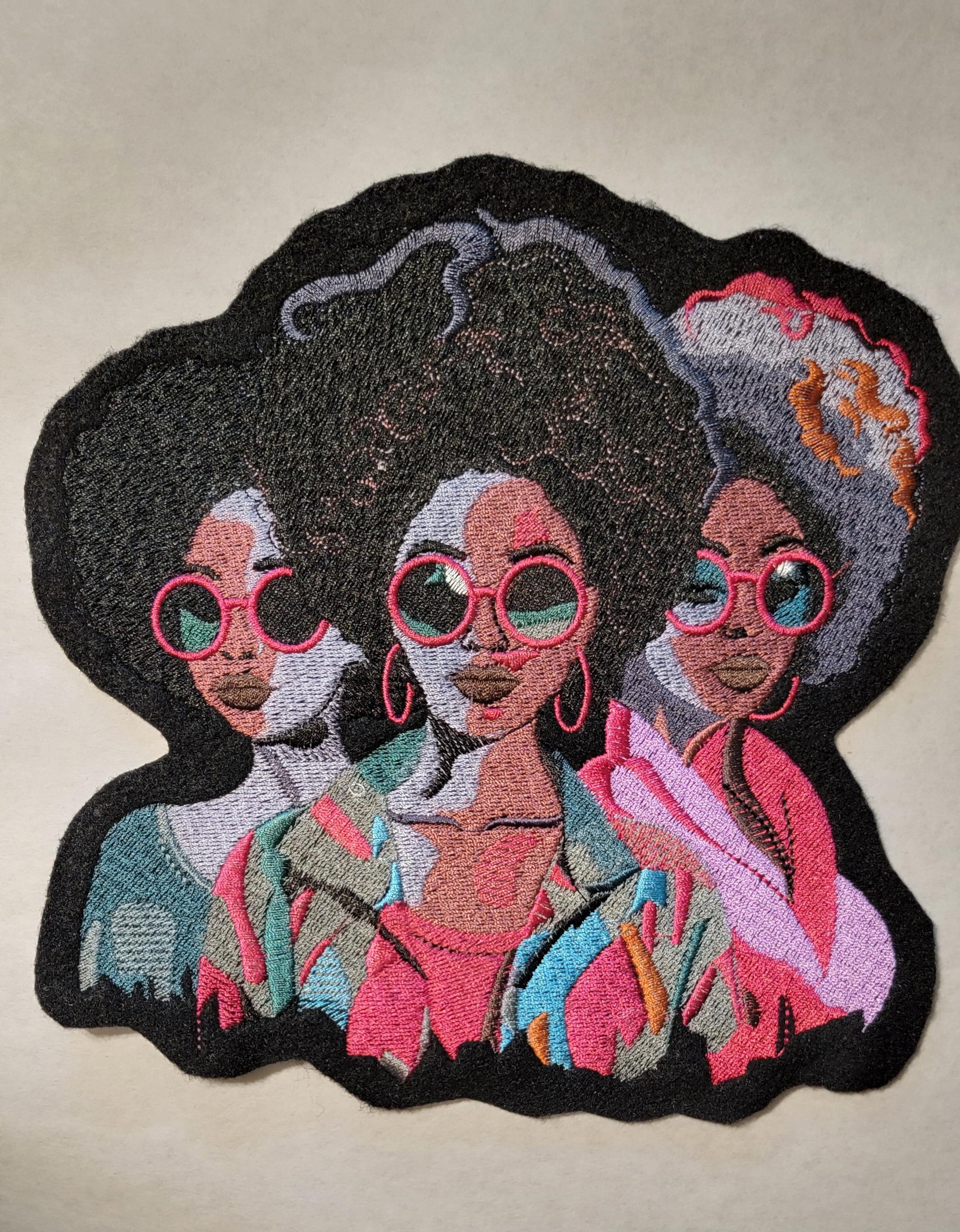 African American Black Sisters Patch, Black Women Abstract, Blm, Afrocentric Patches, Black Girl Magic Patches, Afro Woman Sew-on Patch
