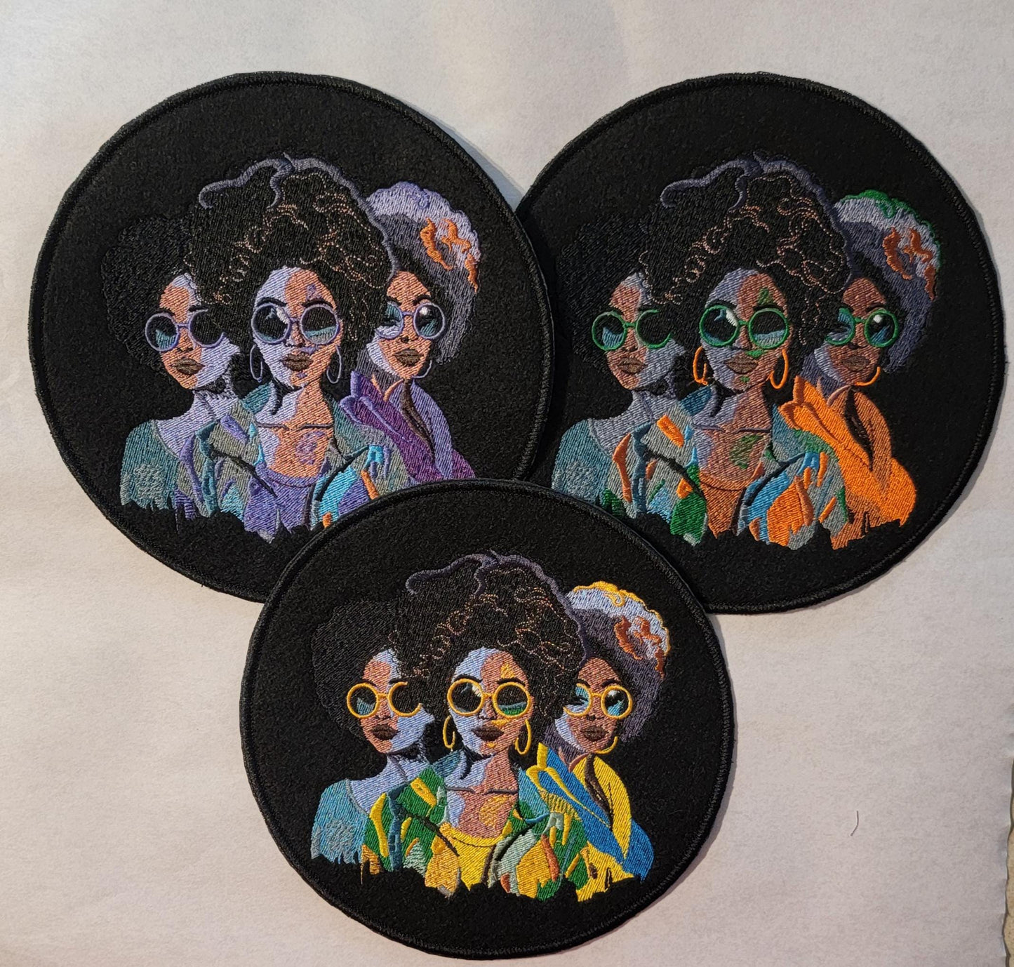African American Black Sisters Patch, Black Women Abstract, Black Girl Magic, Afrocentric Patch, Brown Skin Girl Patches, Afro Woman Sew-on