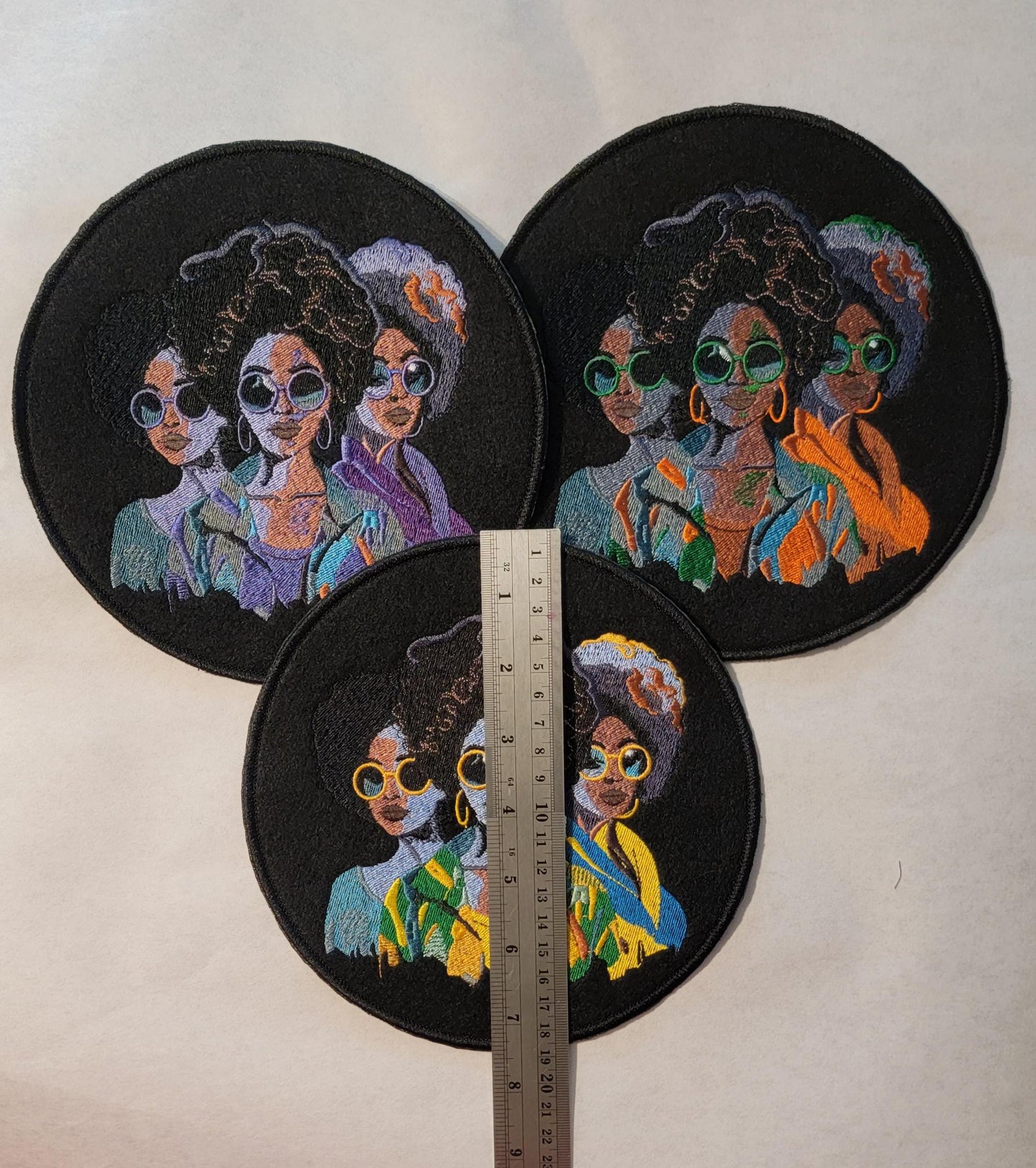 African American Black Sisters Patch, Black Women Abstract, Black Girl Magic, Afrocentric Patch, Brown Skin Girl Patches, Afro Woman Sew-on