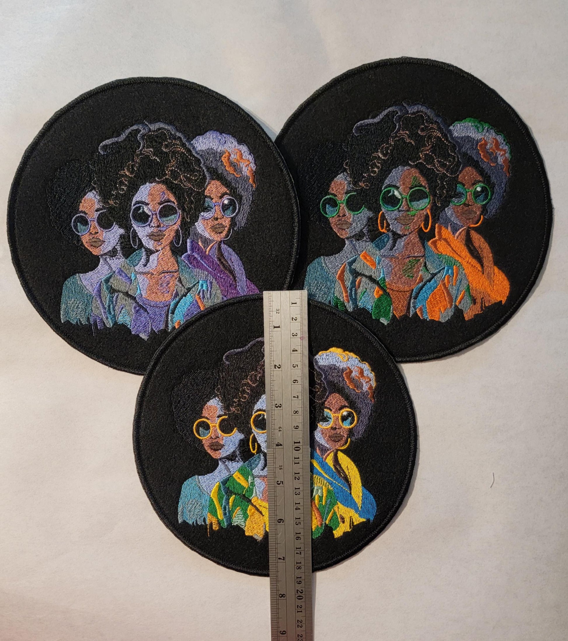 African American Black Sisters Patch, Black Women Abstract, Black Girl Magic, Afrocentric Patch, Brown Skin Girl Patches, Afro Woman Sew-on