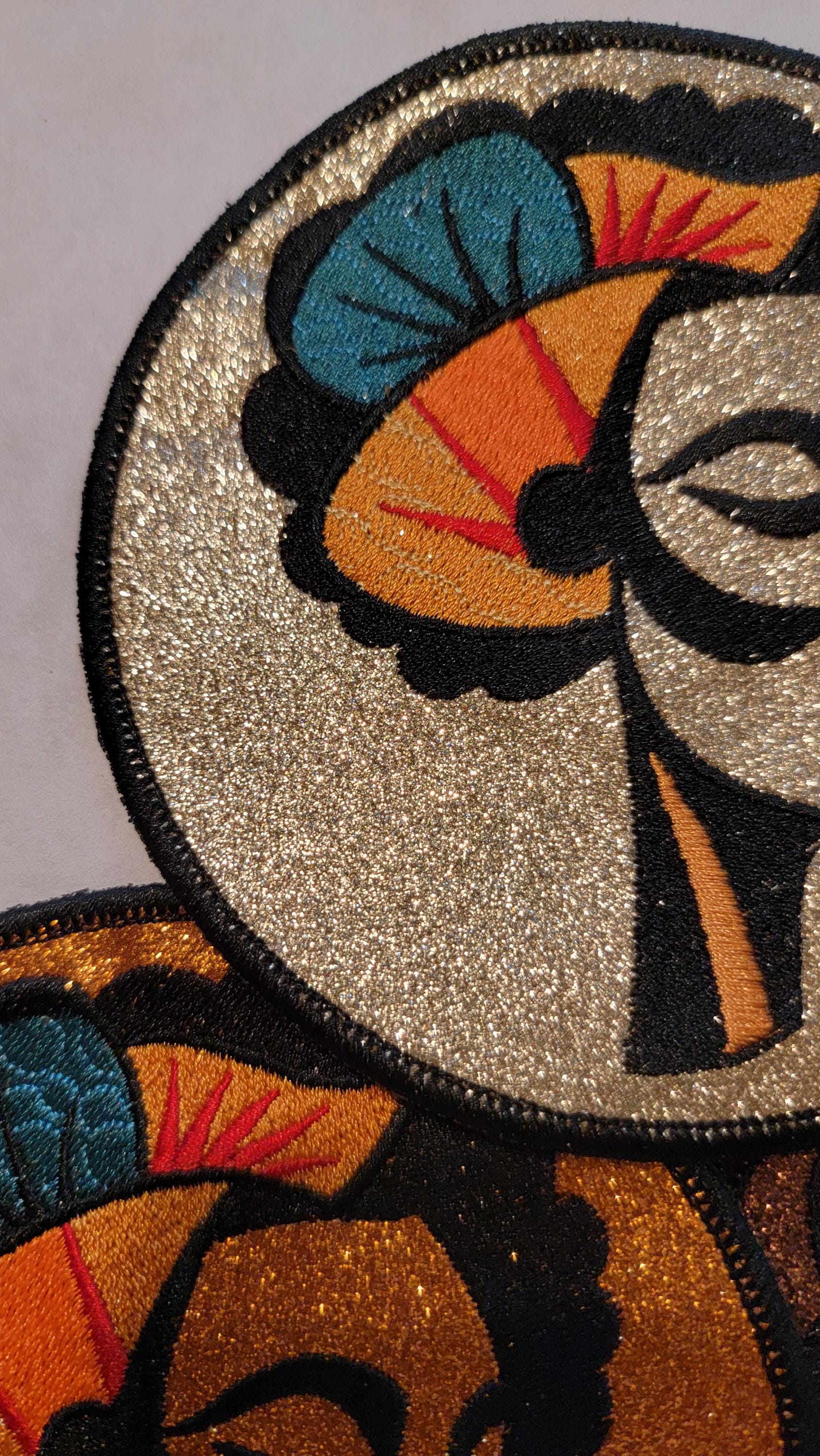 Woman's Abstract, African American Face Mask Patch, Black Women, Black Cultural Patches