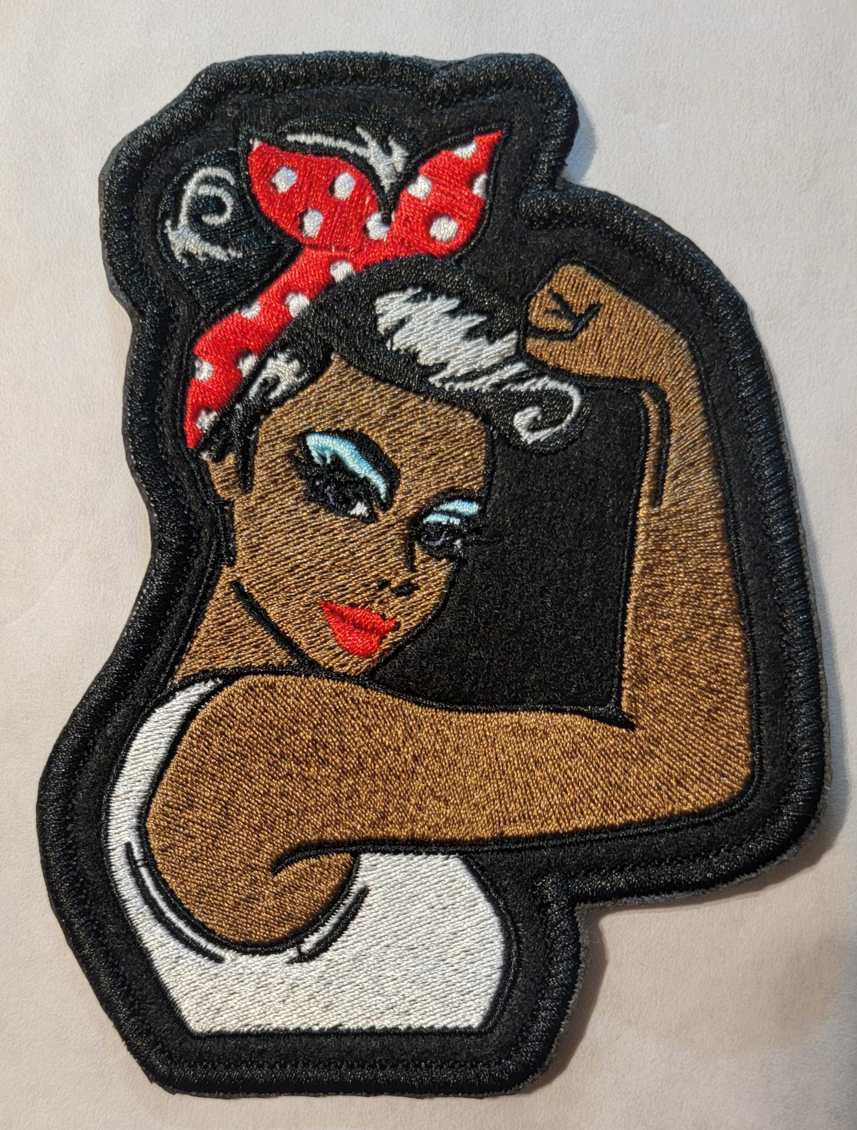 Rosie the Riveter, Black Impressionist Rosie the Riveter Iron-on Embroidery Patch, Empowerment, Icon's of WWII.