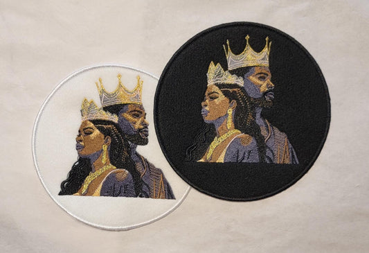 King and Queen Patches, African American Black Couple