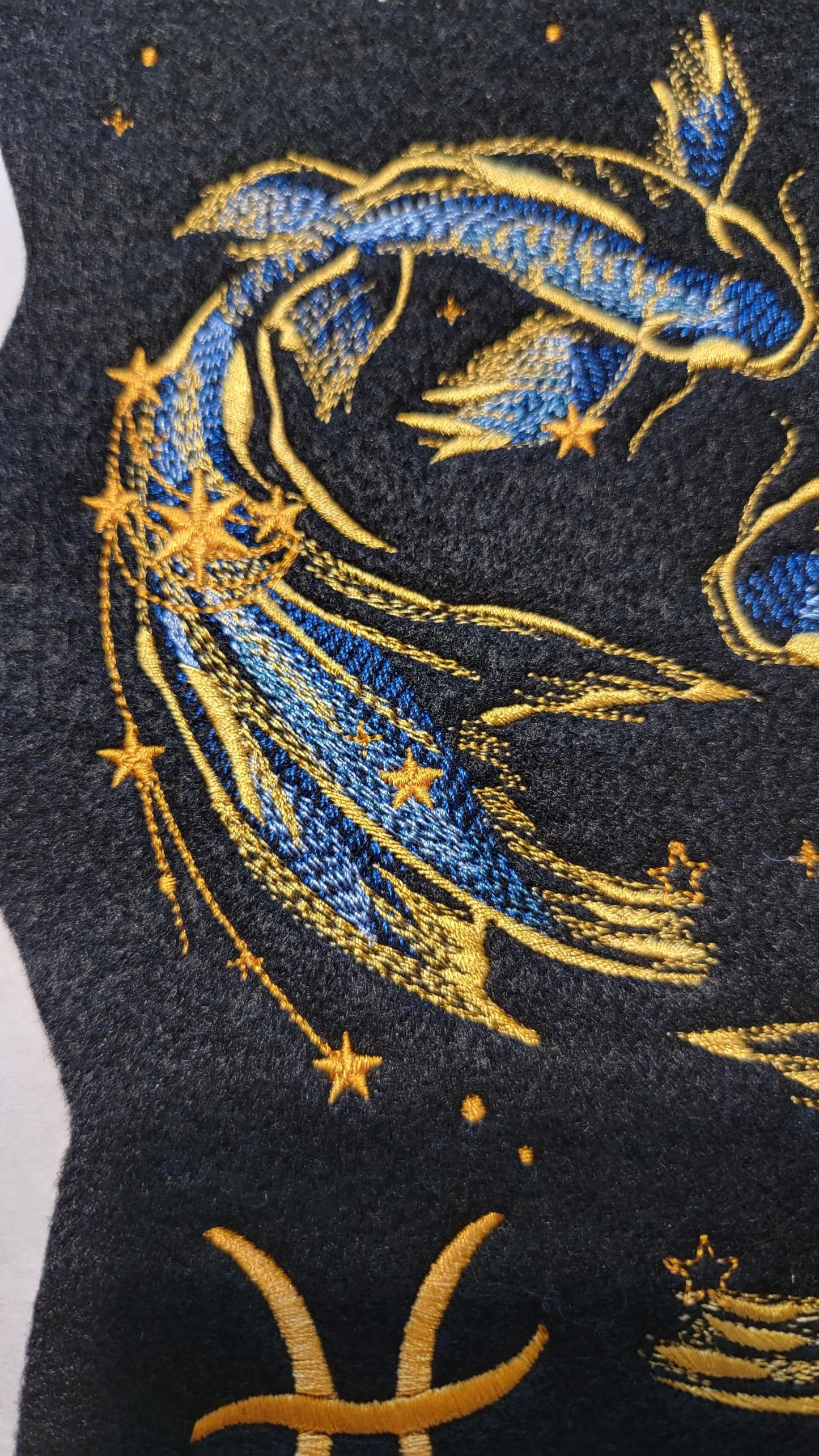 Zodiac Star Sign Constellation - Embroidered Iron-On/ Jean Jacket patch / Vest Jacket, 9" Large, Backpack / Astrology sign Pisces