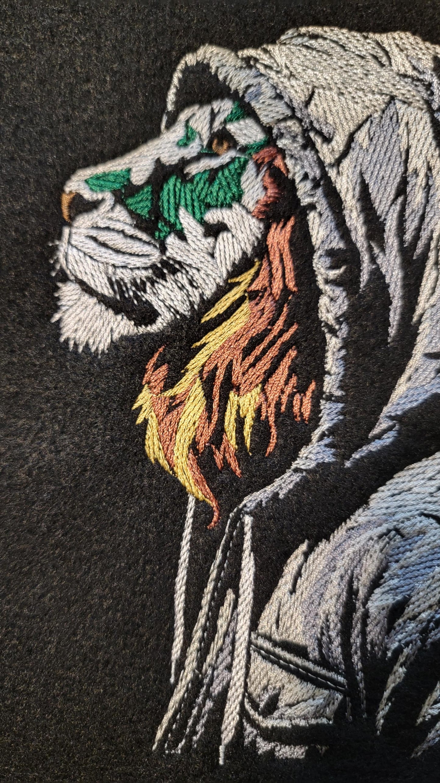 Urban Lion in Hoodie Iron-on Patch or 12x12" Panel.