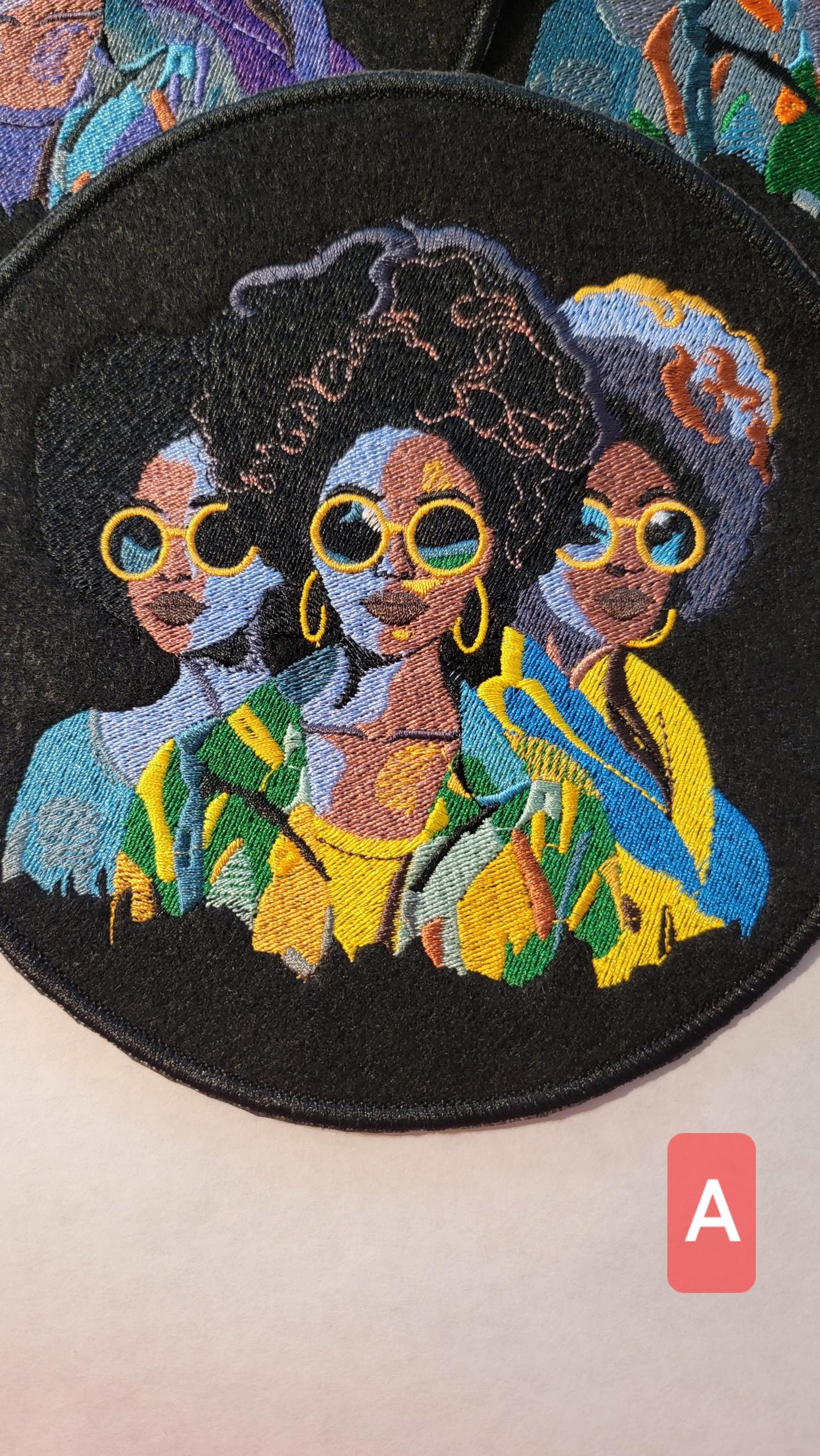 African American Black Sisters Patch, Black Women Abstract, Black Girl Magic, Afrocentric Patch, Brown Skin Girl Patches, Afro Woman Sew-on