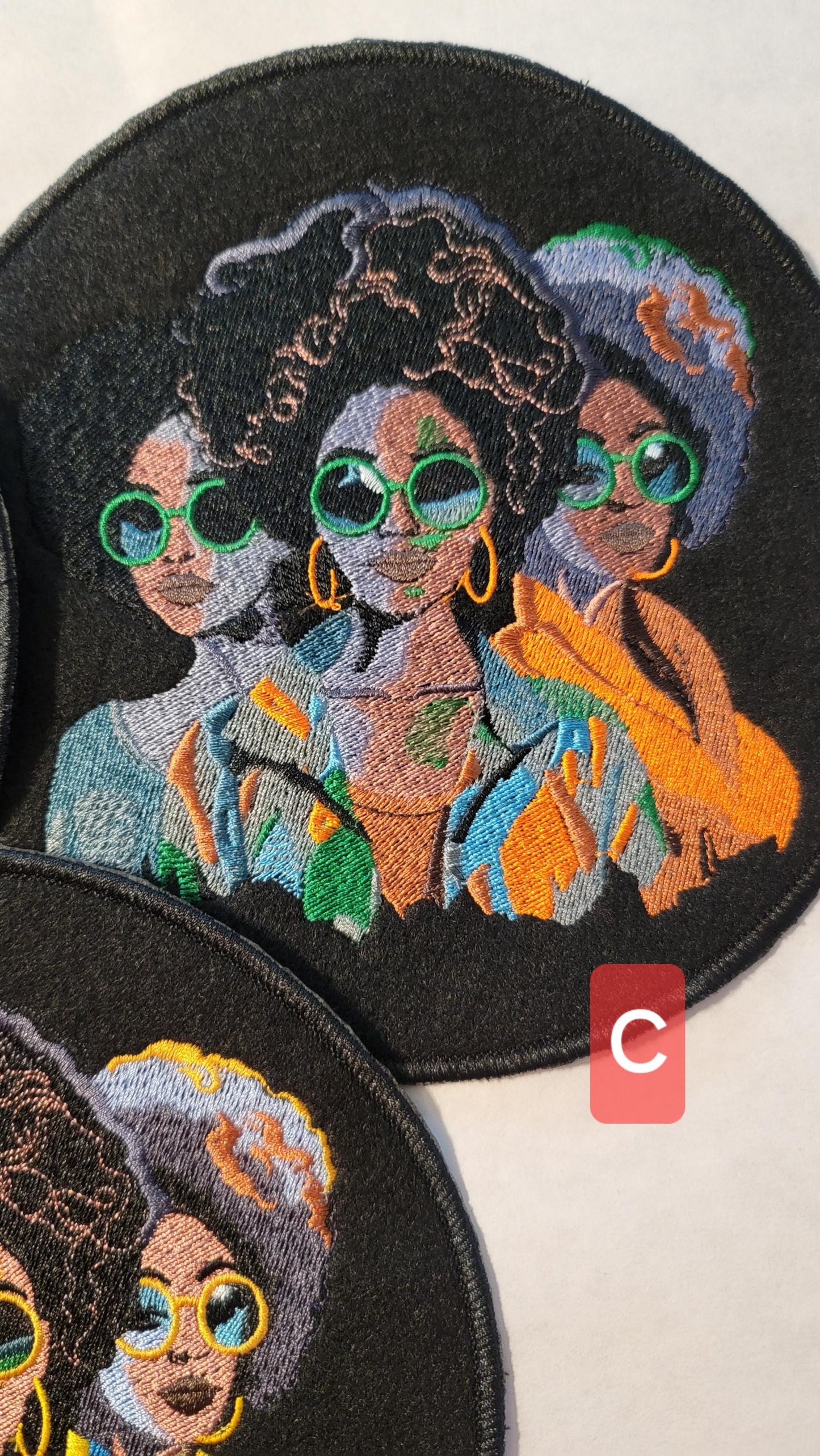 African American Black Sisters Patch, Black Women Abstract, Black Girl Magic, Afrocentric Patch, Brown Skin Girl Patches, Afro Woman Sew-on