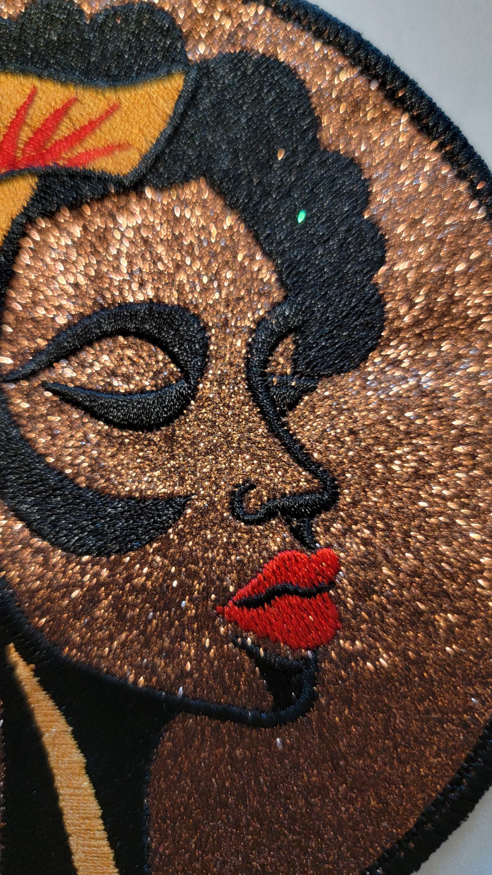 Woman's Abstract, African American Face Mask Patch, Black Women, Black Cultural Patches