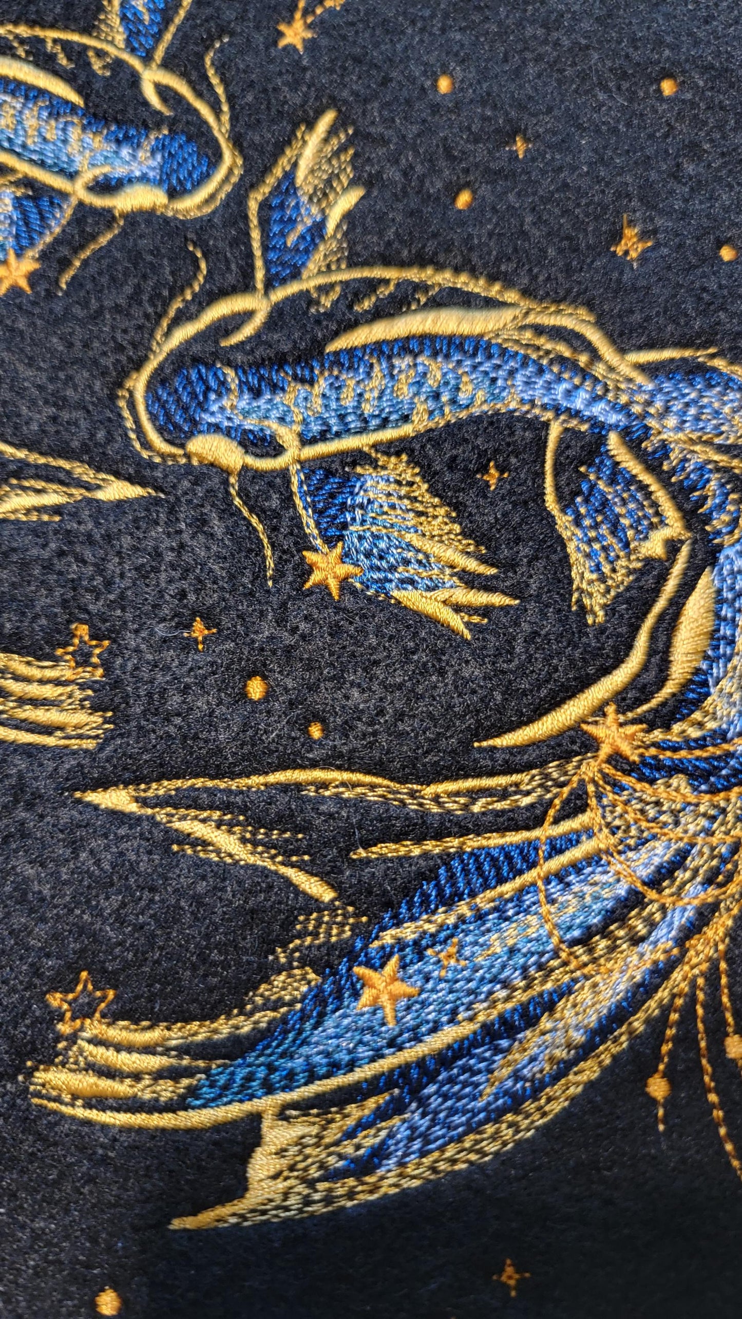 Zodiac Star Sign Constellation - Embroidered Iron-On/ Jean Jacket patch / Vest Jacket, 9" Large, Backpack / Astrology sign Pisces