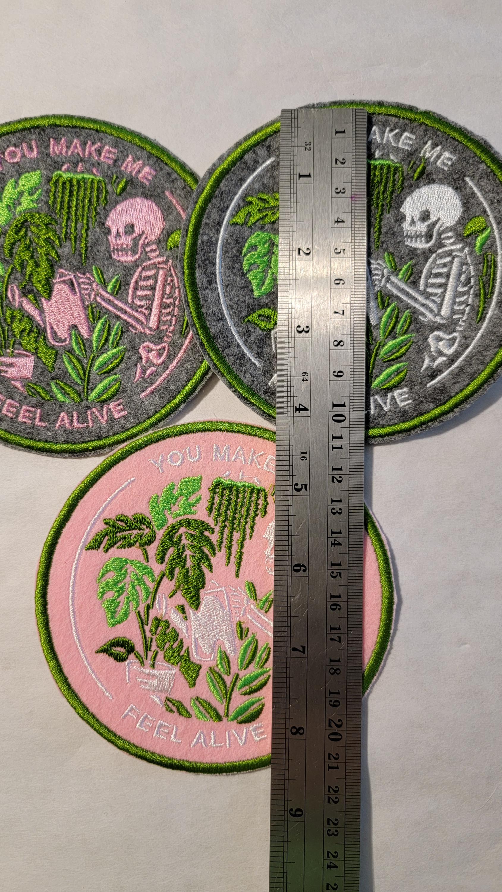 Skeleton and Plants Patch Set of 3