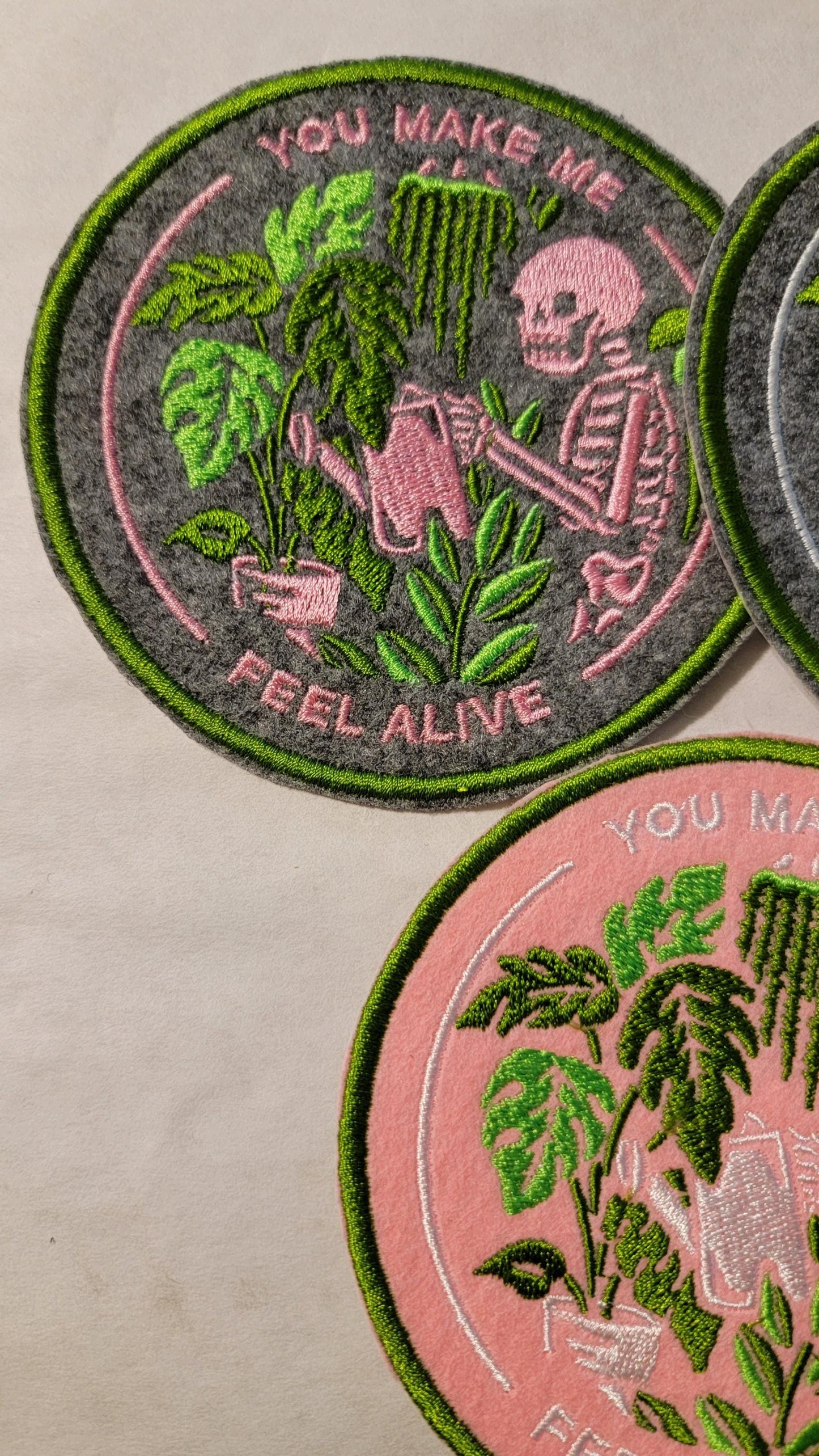 Skeleton and Plants Patch Set of 3