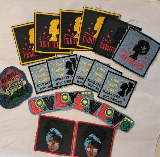 Black People Patch Bundle, End of Year Clearance, Denim and Duck Canvas Patches