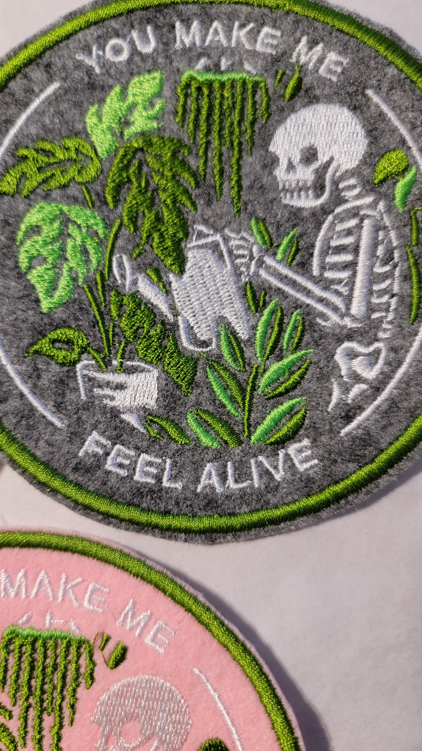 Skeleton and Plants Patch Set of 3