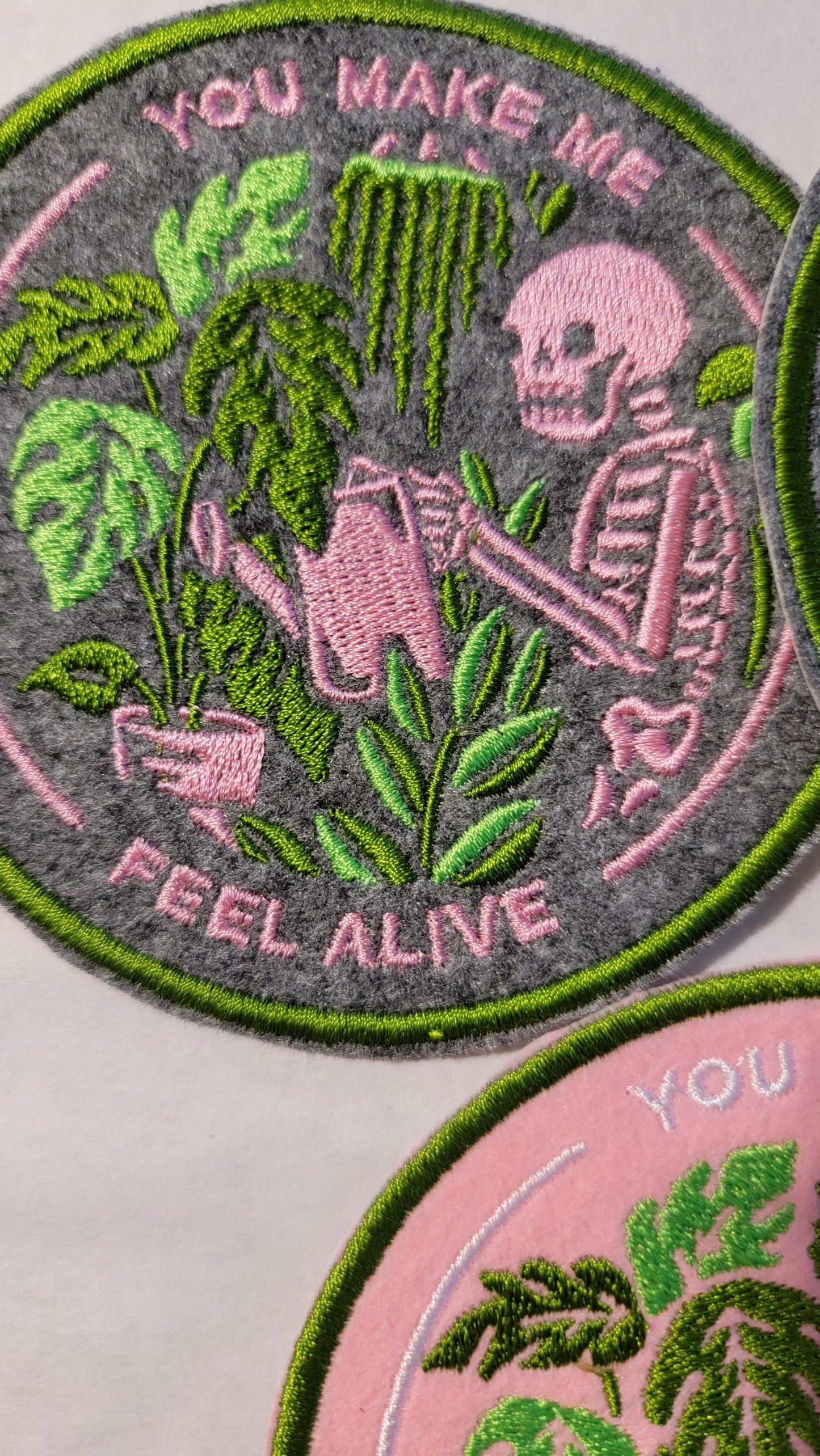 Skeleton and Plants Patch Set of 3
