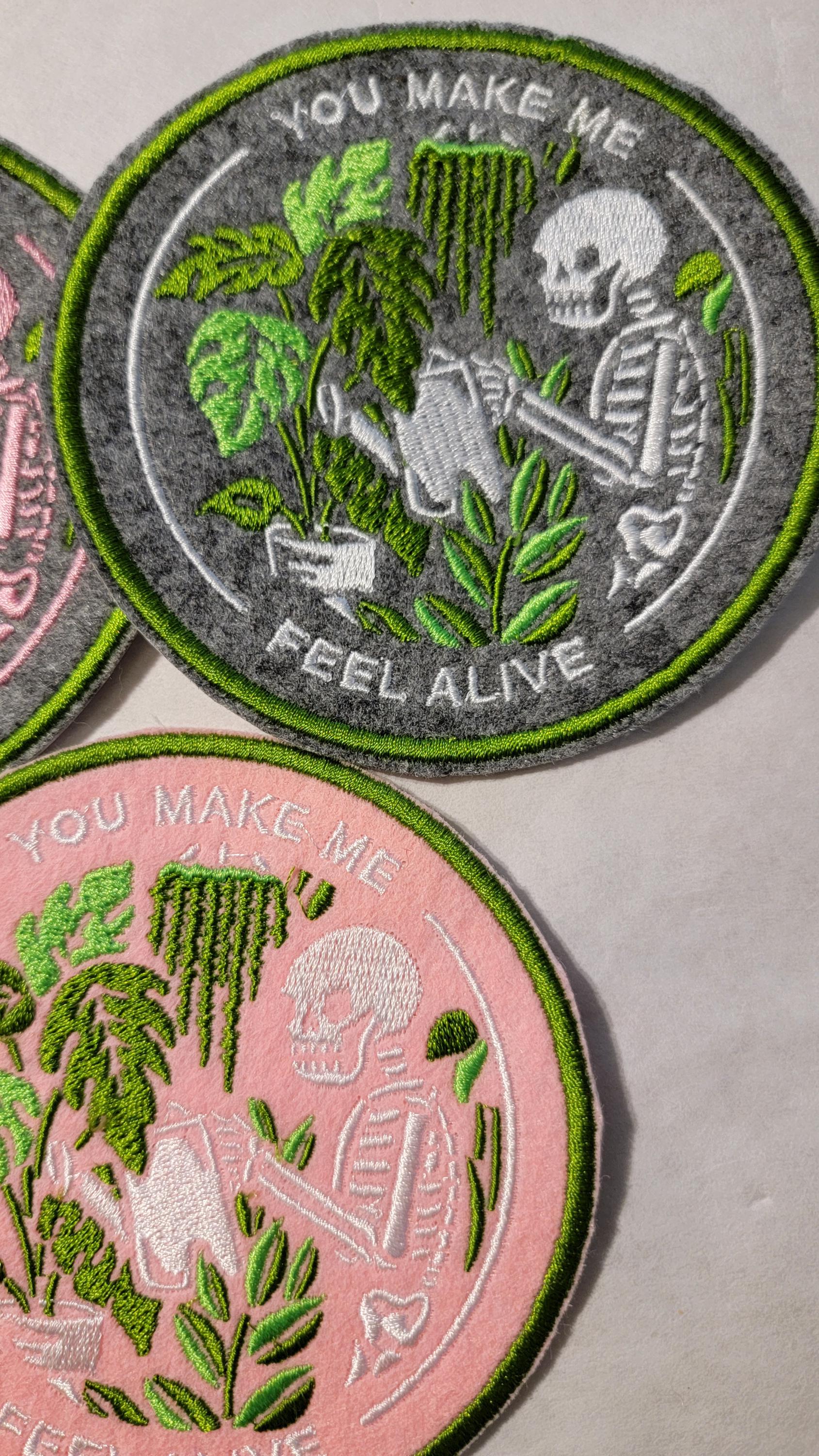 Skeleton and Plants Patch Set of 3